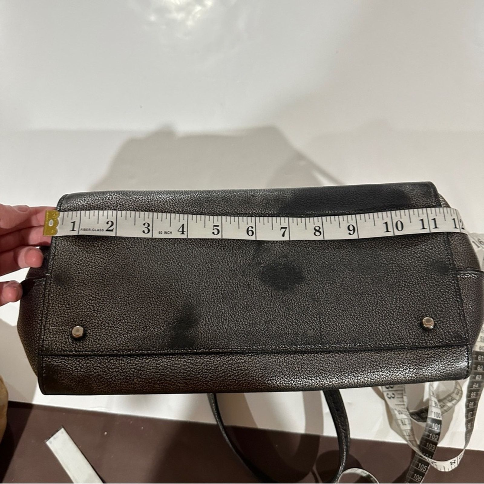 Coach Coach Nolita Gunmetal Leather Metallic Satchel Shoulder Bag Size ONE SIZE - 14 Thumbnail