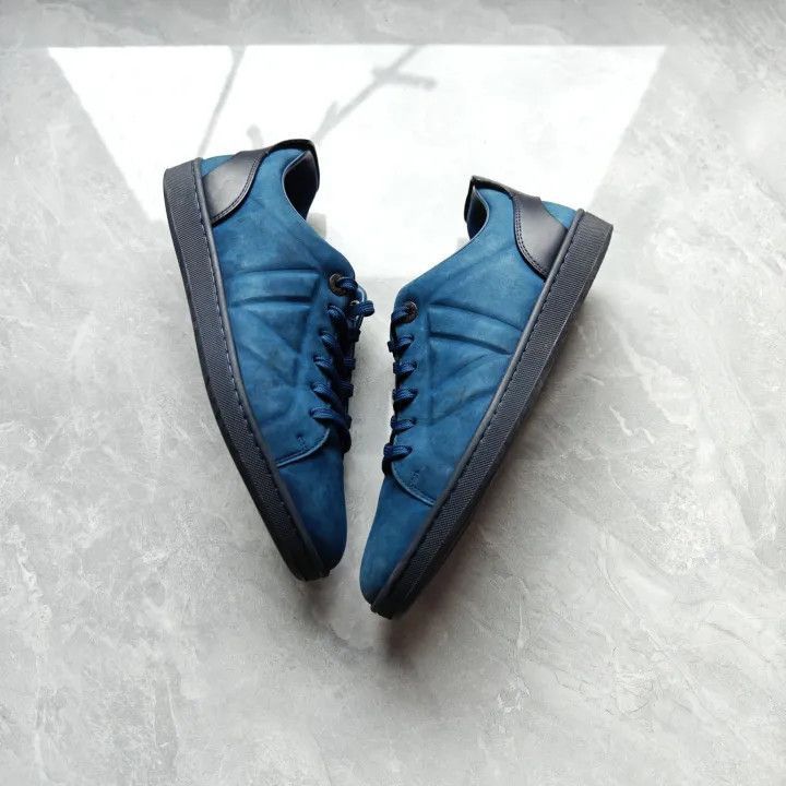 Louis Vuitton Louis Vuitton Blue Leather Casual Sneakers for Women -2508 Size US 8 / IT 38 - 7 Thumbnail