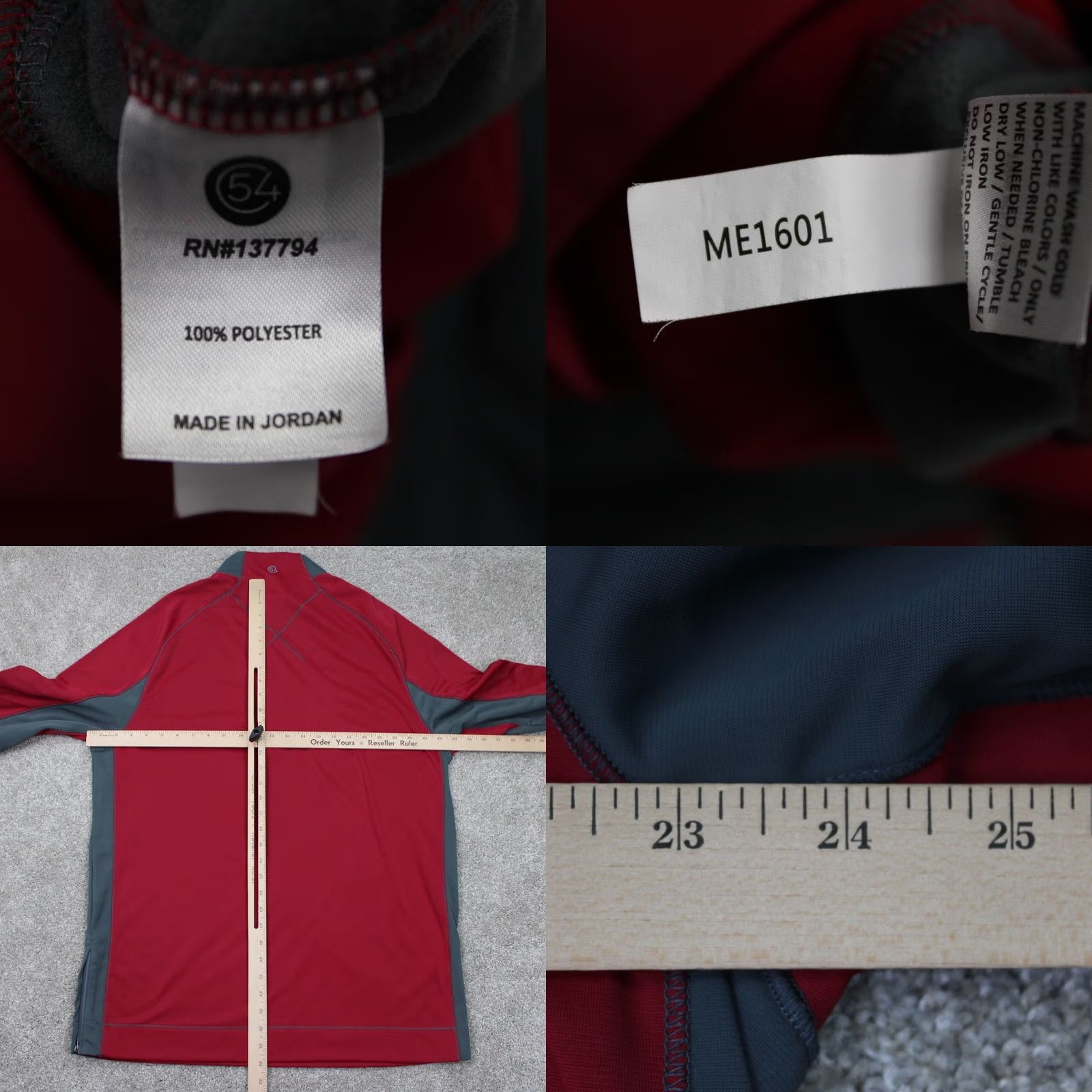 Vintage Chase 54 Sweatshirt Mens XL Red/Gray Golf 1/4 Zip Polyester Long Sleeve Size US XL / EU 56 / 4 - 9 Thumbnail