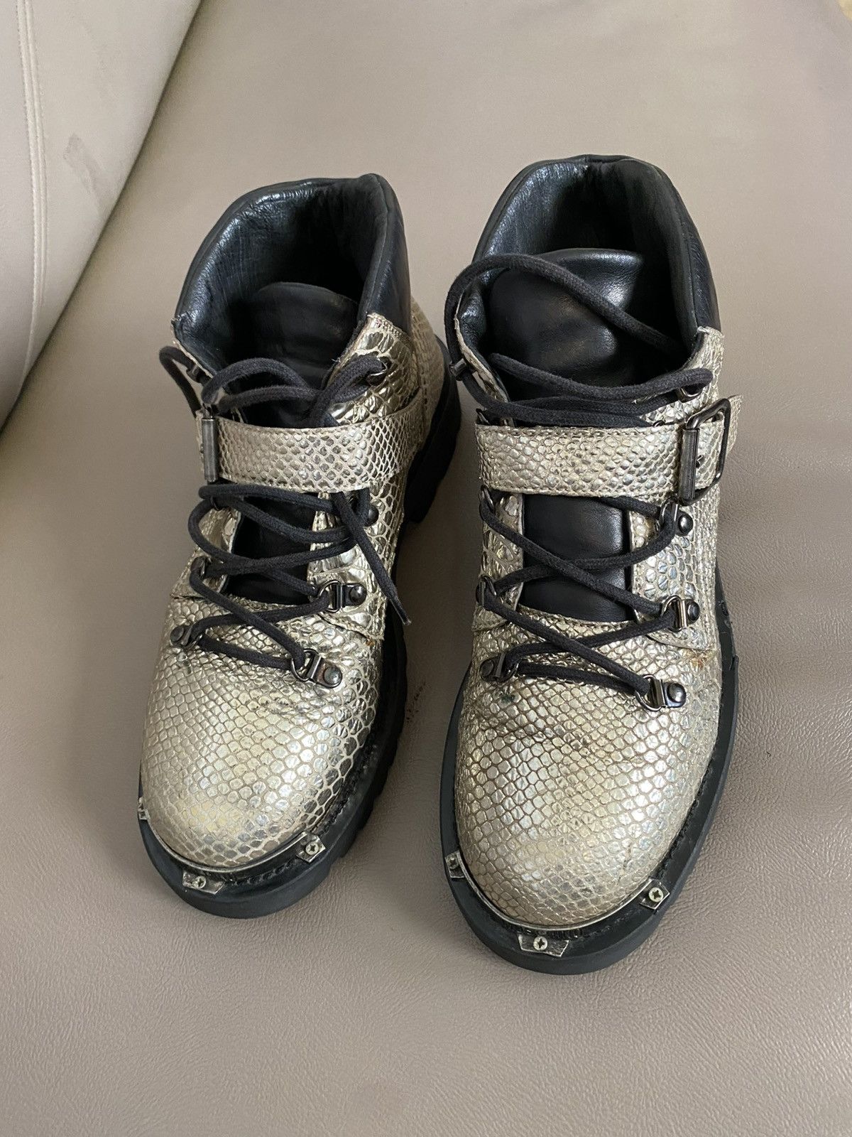 Moschino Moschino metallic gold pyhton embossed leather ankle length Size US 7.5 / EU 40-41 - 3 Thumbnail