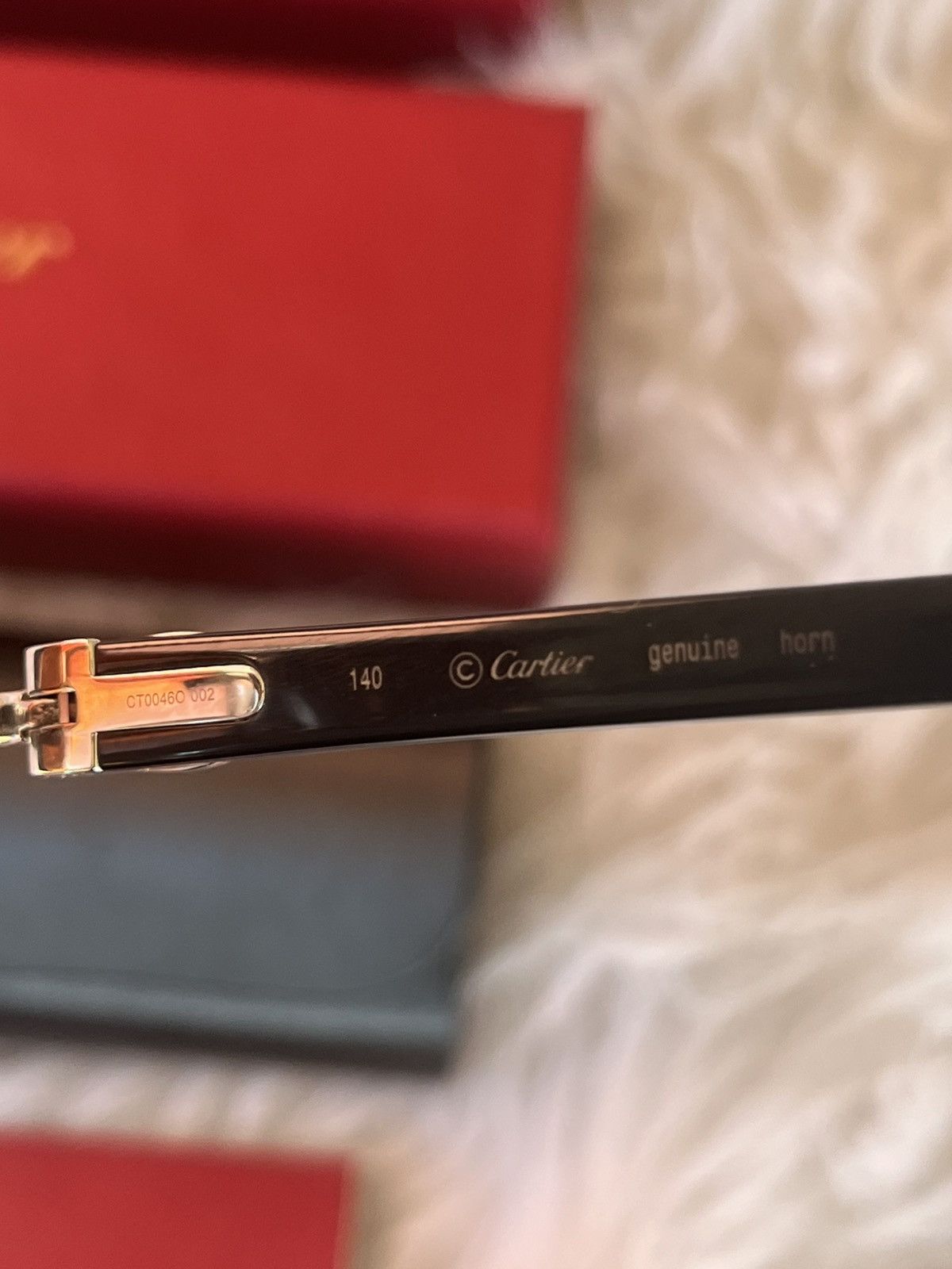 Cartier Cartier Buffalo Horn Platinum Diamond Cut Frames Sunglasses Size ONE SIZE - 7 Thumbnail