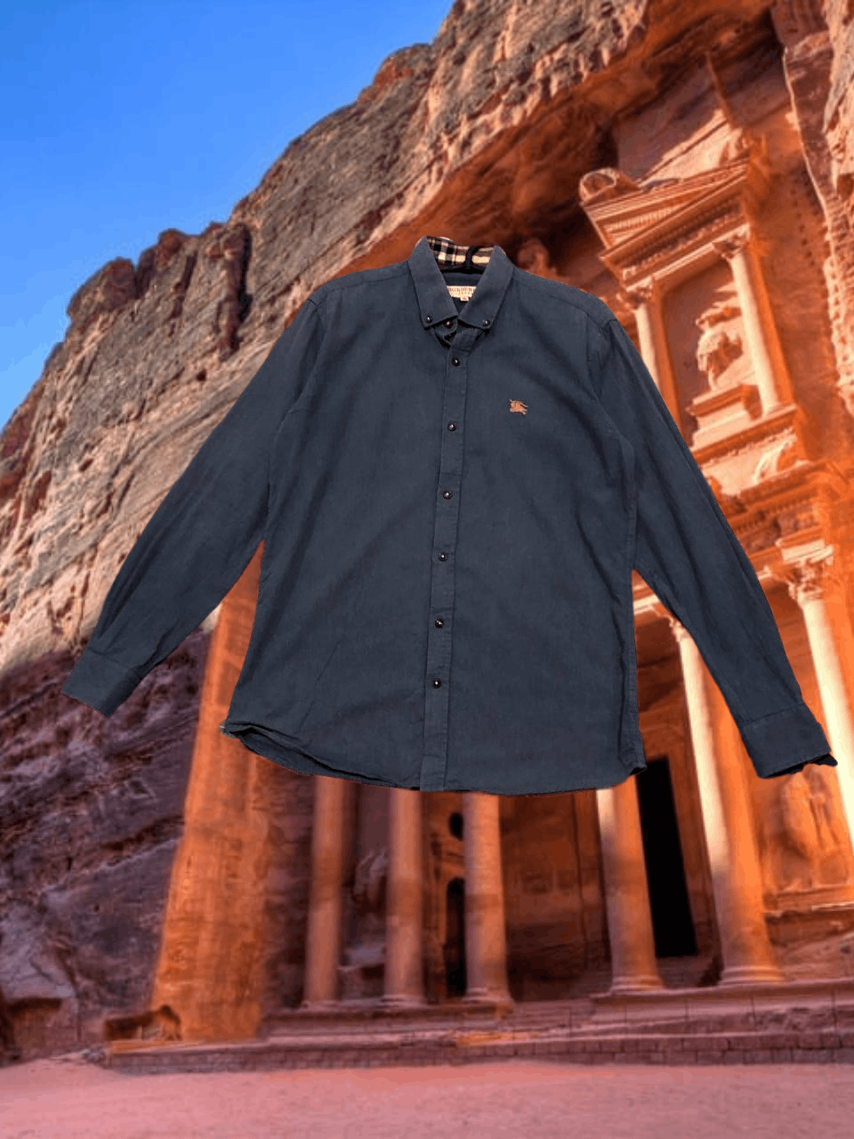 Burberry Vintage blue Shirt Y2K luxury Burberry London size M Size US M / EU 48-50 / 2 - 1 Thumbnail