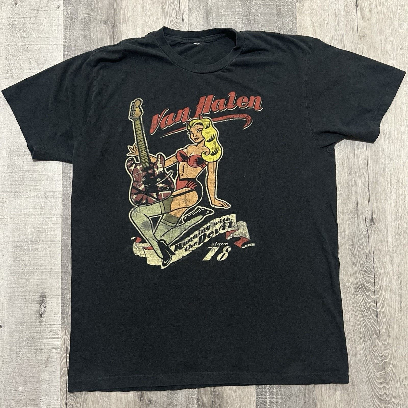 Anvil Van Halen Running With The Devil Pin Up Girl Concert T Shirt Size US M / EU 48-50 / 2 - 1 Thumbnail
