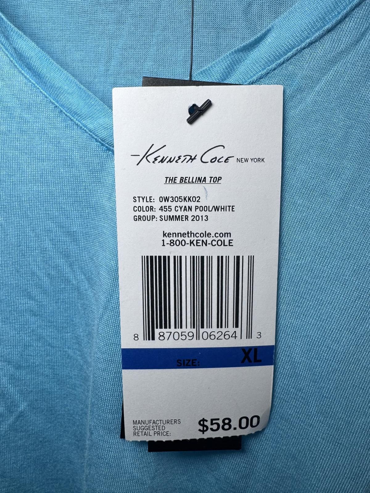 Kenneth Cole Kenneth Cole The Bellina Top - XL Cayan Pool/White Size XL / US 12-14 / IT 48-50 - 3 Thumbnail