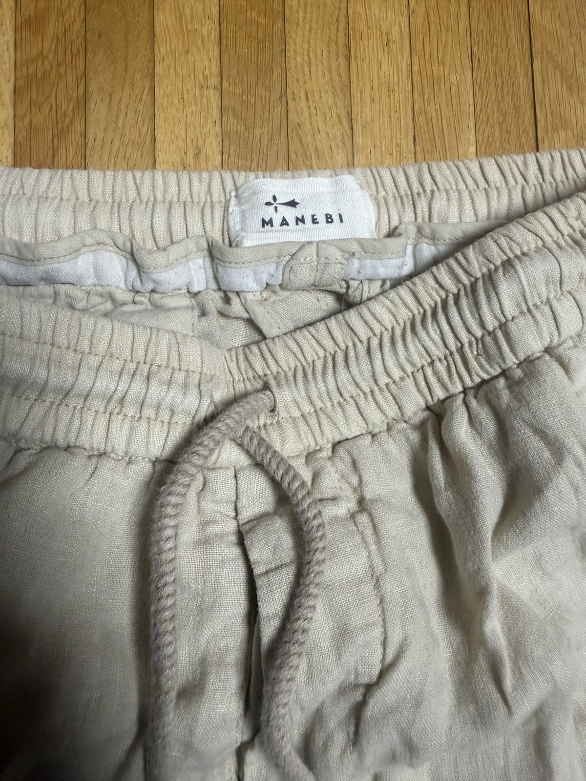 Manebi Manebi Linen Drawstring Pants Beige Made in Italy Size EU48 Size US 32 / EU 48 - 2 Thumbnail