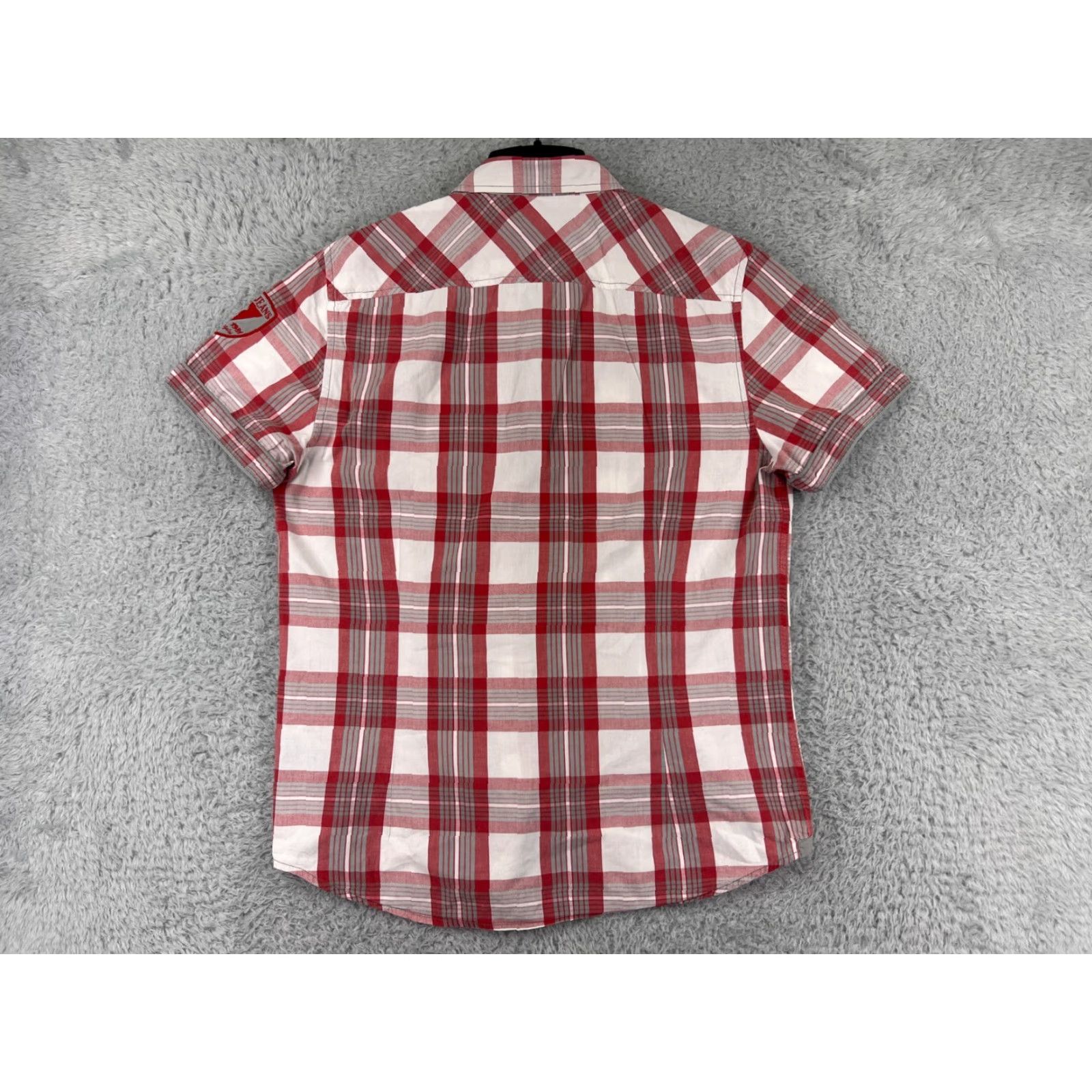 Guess GUESS Shirt Mens Large Red Plaid Button-Up Slim Cotton Shirt Size US L / EU 52-54 / 3 - 2 Thumbnail