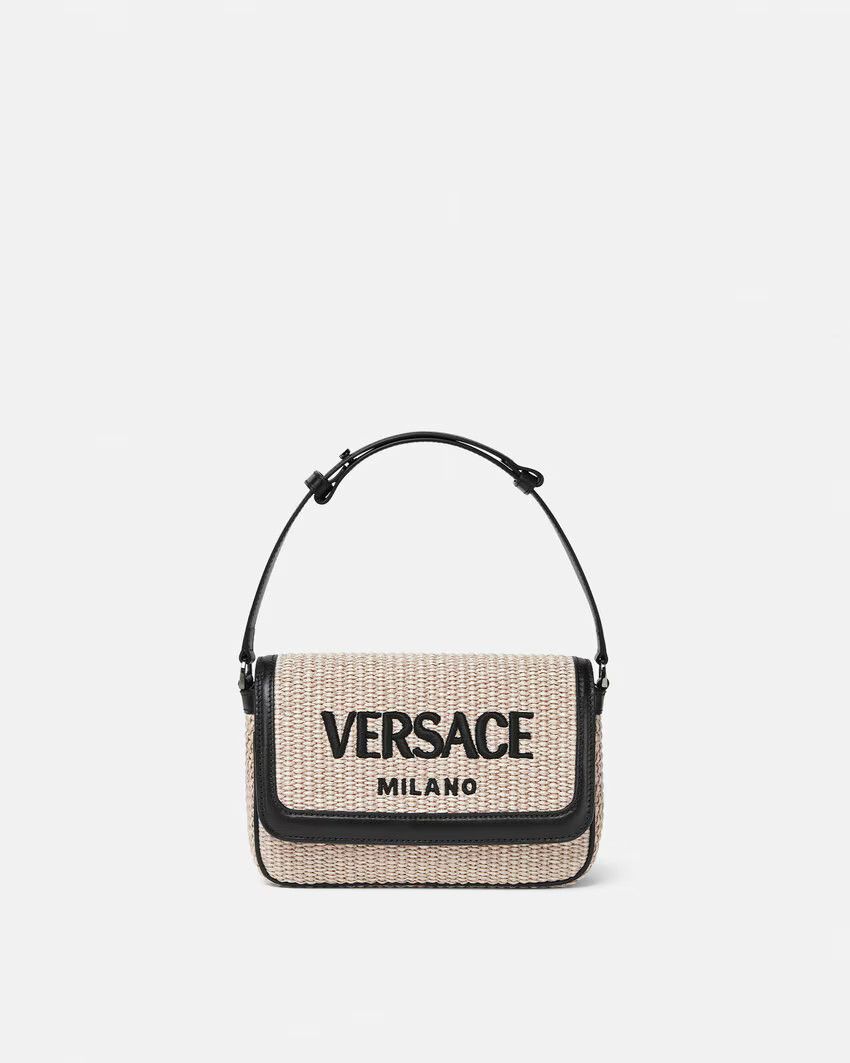 o1s22i1n0125 Size: OS / Milano Raffia Bag in Beige Black