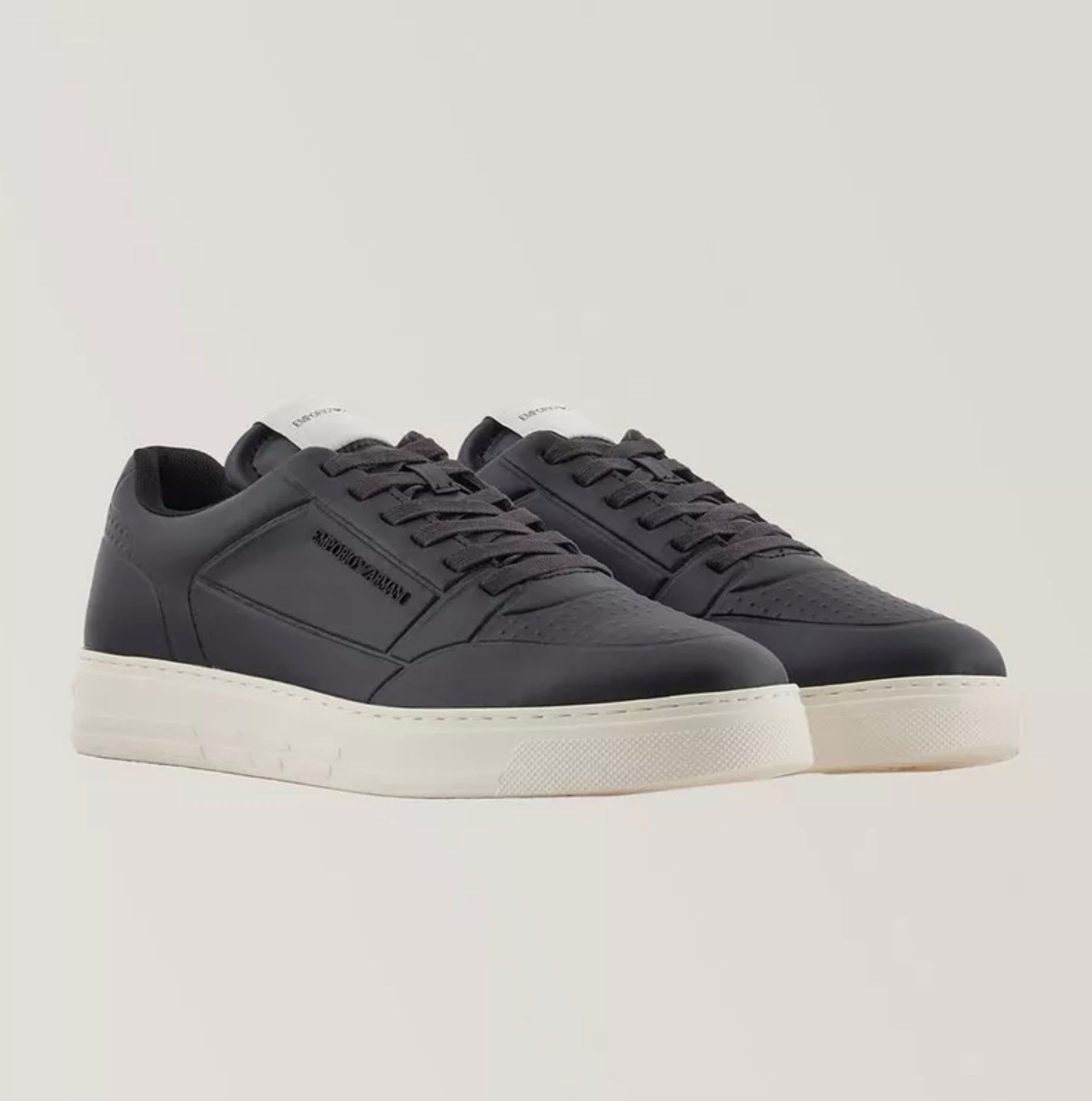 Embossed Logo Leather Sneakers - UNISEX