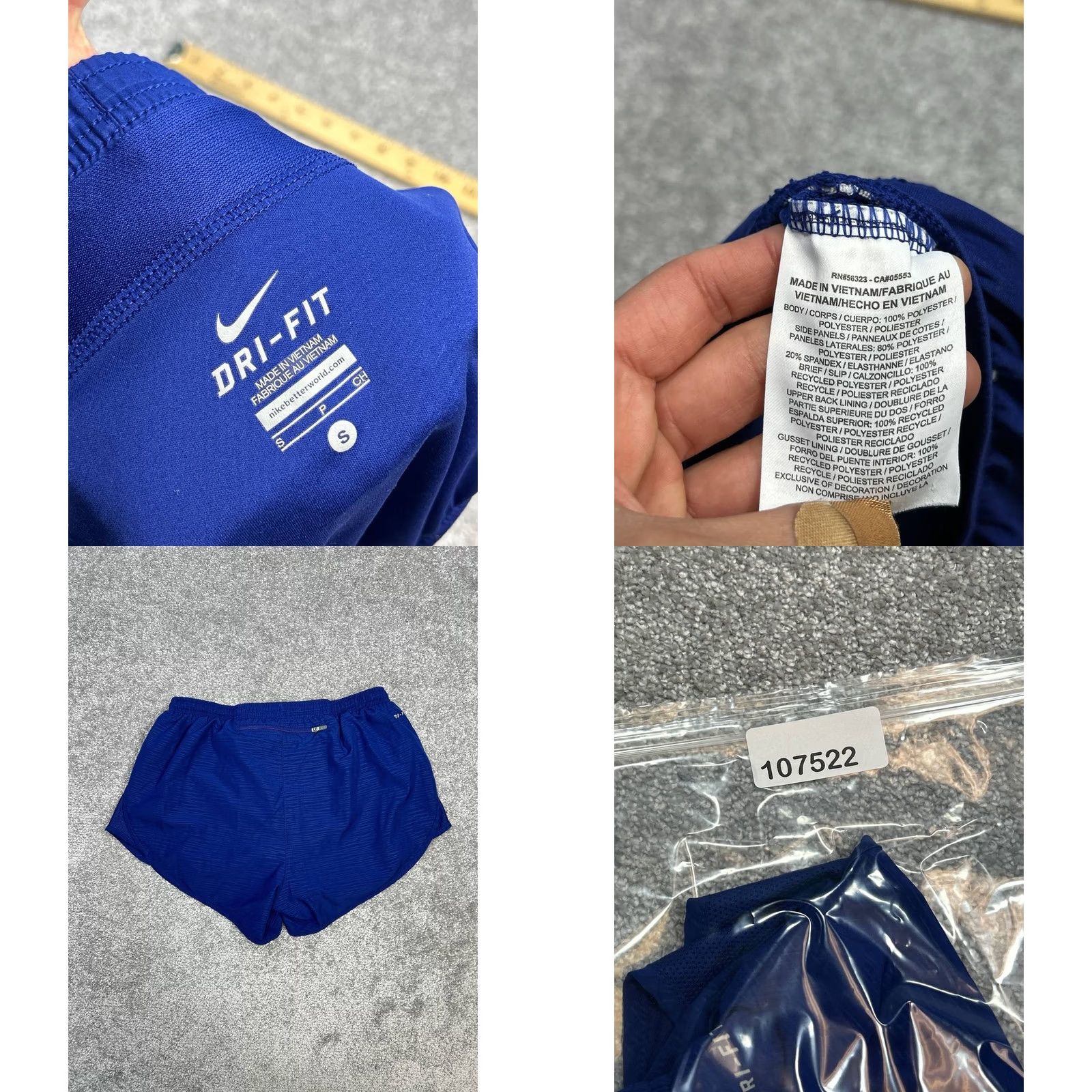 Nike Nike Running Shorts Womens Small Blue Dri Fit Short Liner Swoosh Logo Stretch Activewear Sports Size 28" / US 6 / IT 42 - 8 Thumbnail