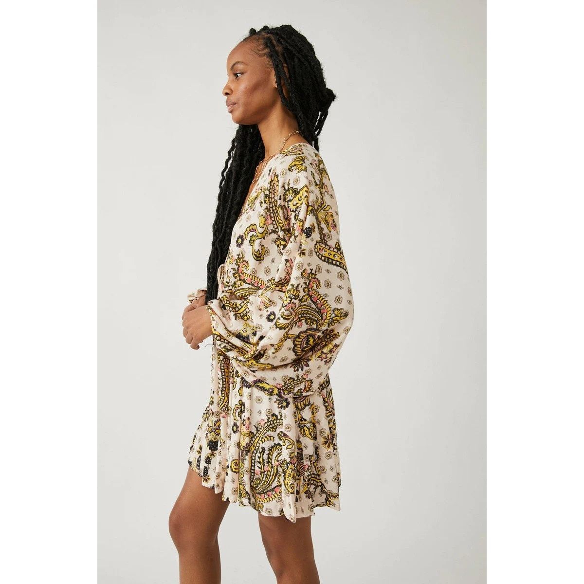 Free People New Free People Arzel Printed Mini Dress $148 X-SMALL Size XS / US 0-2 / IT 36-38 - 3 Thumbnail