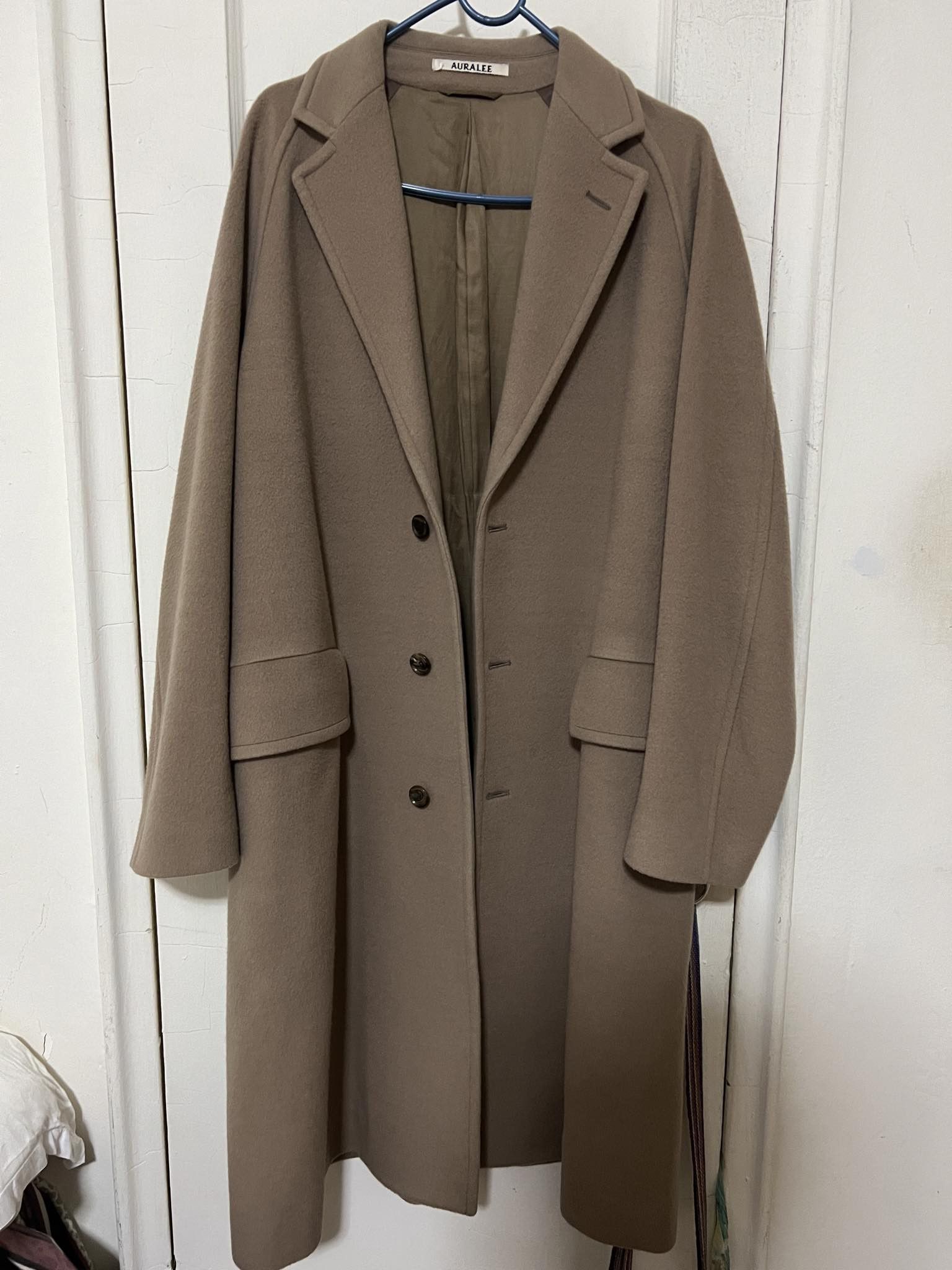 image of Auralee, 3-Button Chester Coat in Beige, Men's (Size Small)