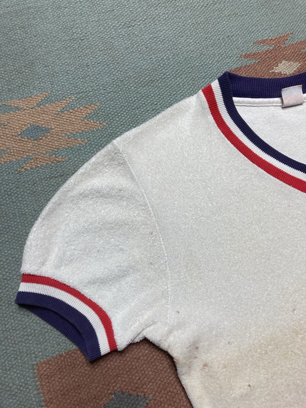 Vintage 1960s Terry cloth t shirt white Jantzen stained boxy medium Size US M / EU 48-50 / 2 - 3 Thumbnail