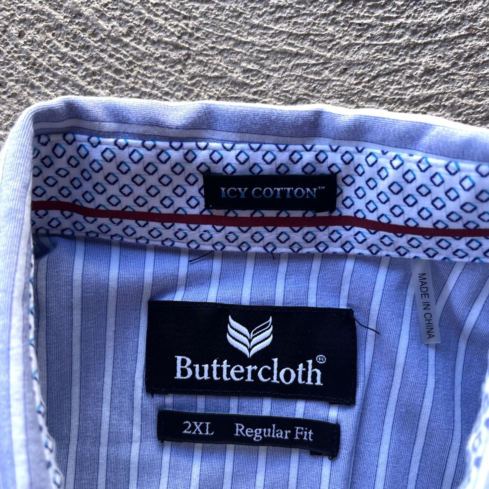 Vintage Buttercloth Shirt Mens 2XL Blue Button-Up Icy Cotton Stretch Preppy Career Size US XXL / EU 58 / 5 - 4 Thumbnail