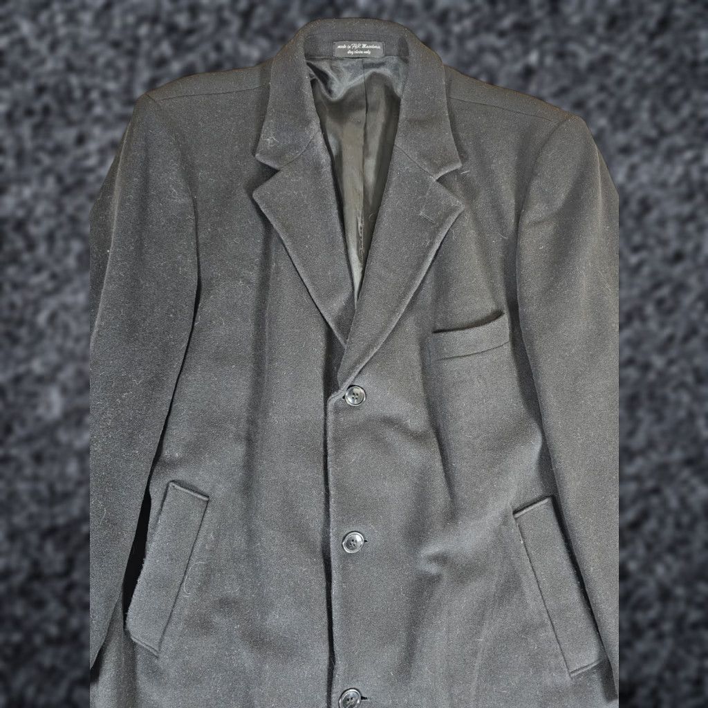 Chaps VINTAGE Chaps Ralph Lauren Overcoat Mens XL Black Cashmere Blend Single Breasted Overcoat Size US XL / EU 56 / 4 - 1 Thumbnail