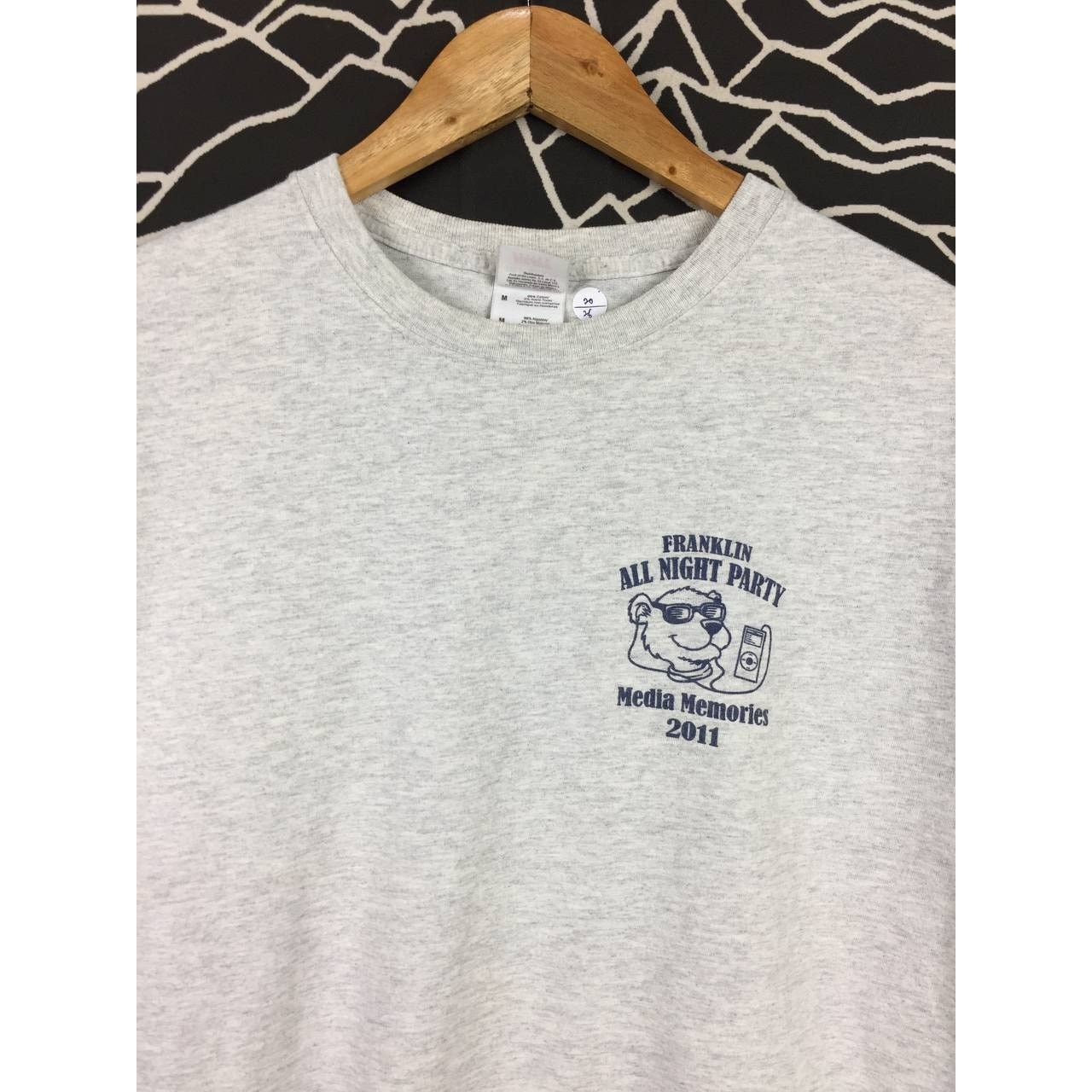 Fruit Of The Loom × Vintage Vtg Y2K Media Memories Franklin All night Party Tee Size US M / EU 48-50 / 2 - 7 Thumbnail