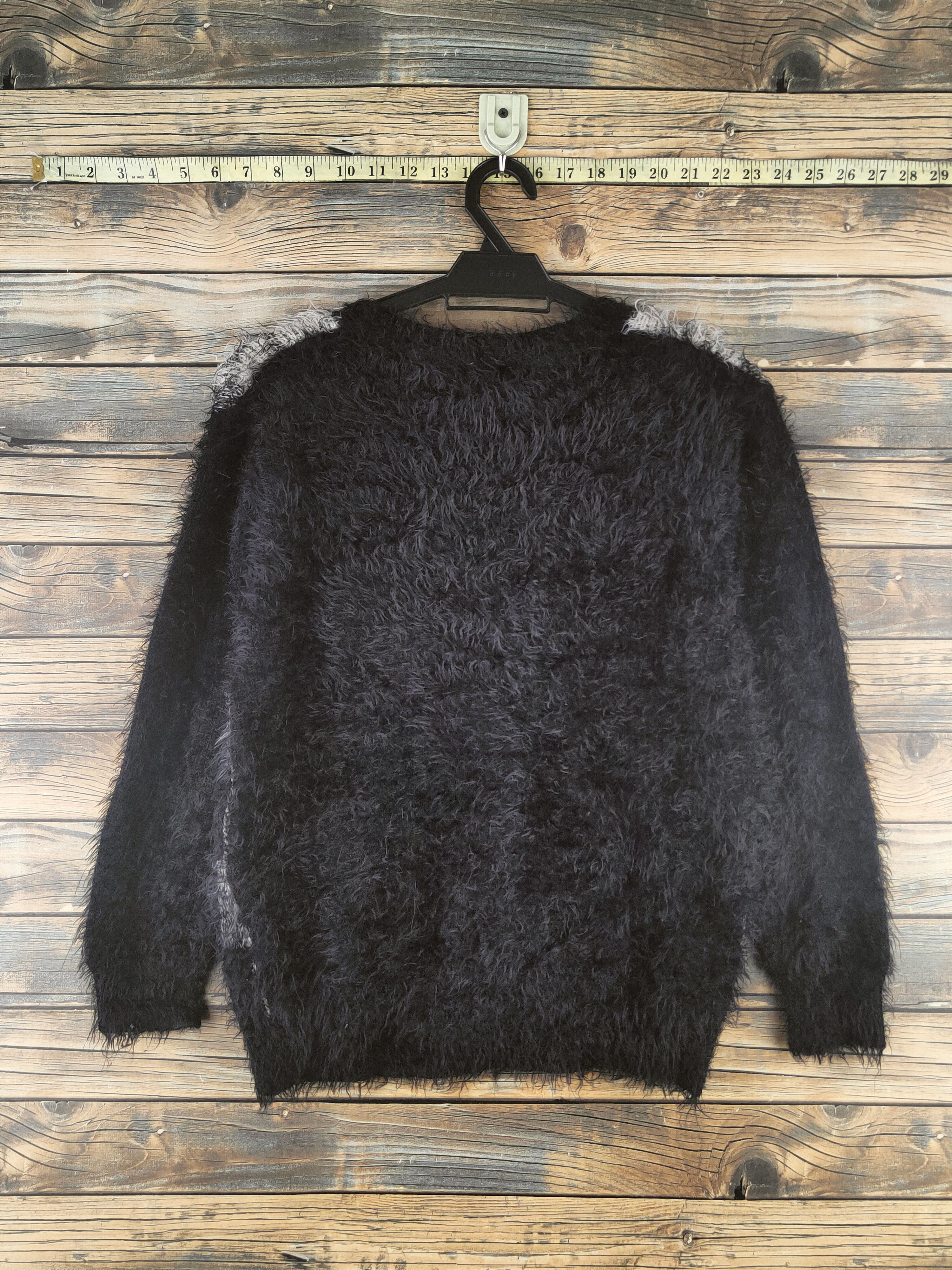 Japanese Brand DL Cifra Plus Black White Fur Mohair Knitwear #46-918 Size S / US 4 / IT 40 - 7 Thumbnail