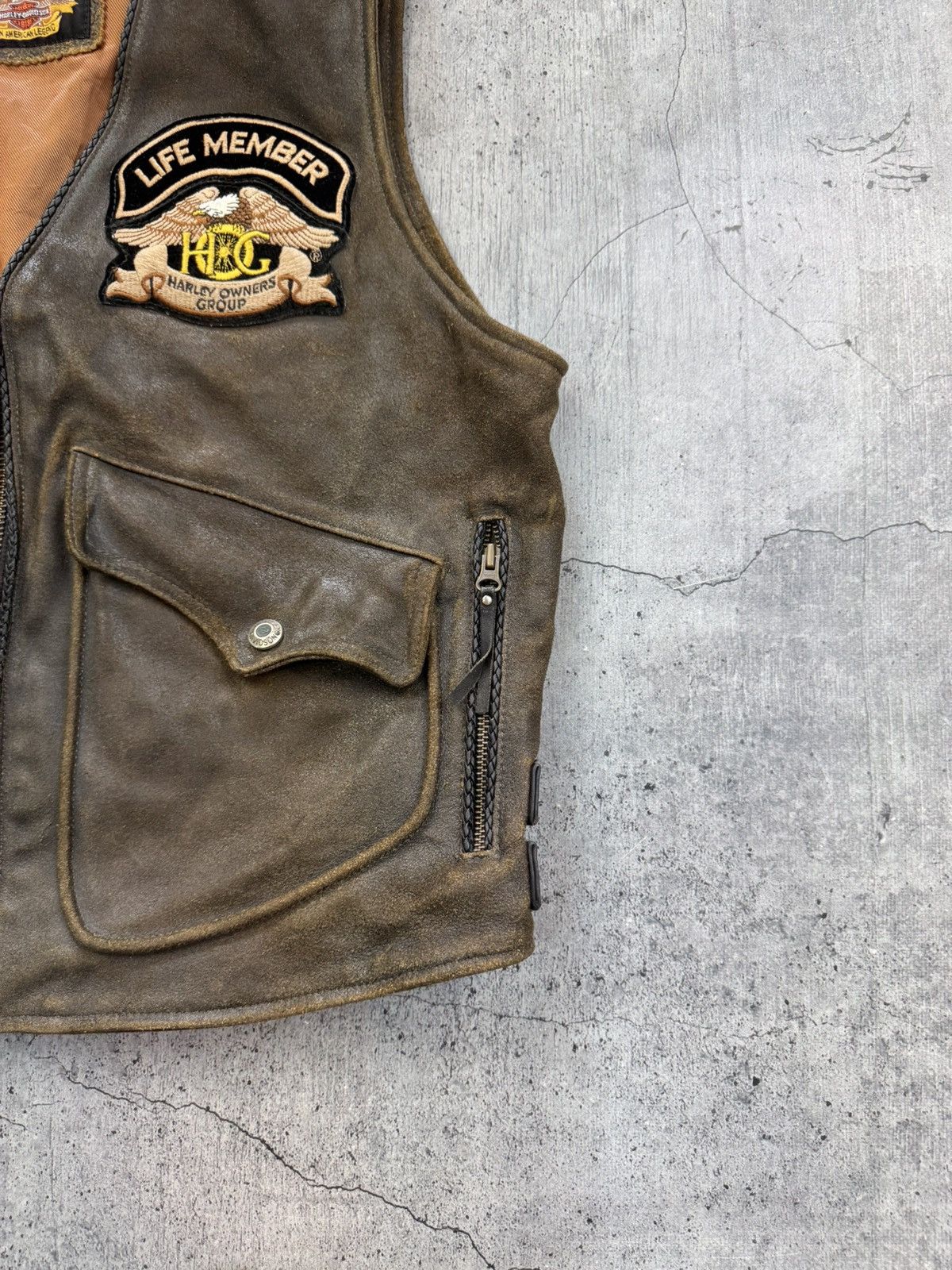Harley Davidson RARE Vintage 90s Harley Davidson Leather Vest Size US L / EU 52-54 / 3 - 3 Thumbnail