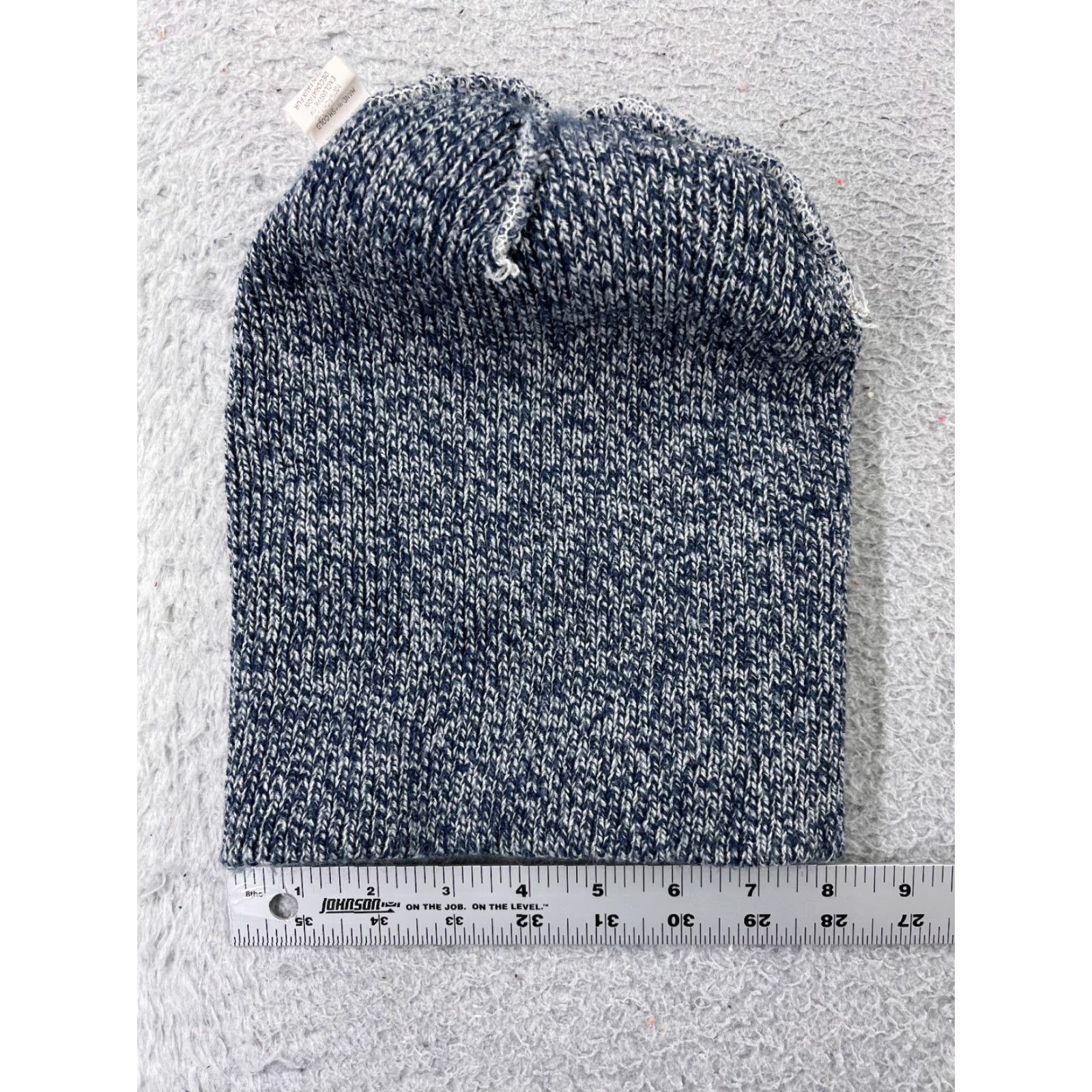 Vintage Womens Beanie Knit Hat One Size Blue White Faux Fur Pom Acrylic Ski Casual Size ONE SIZE - 4 Thumbnail