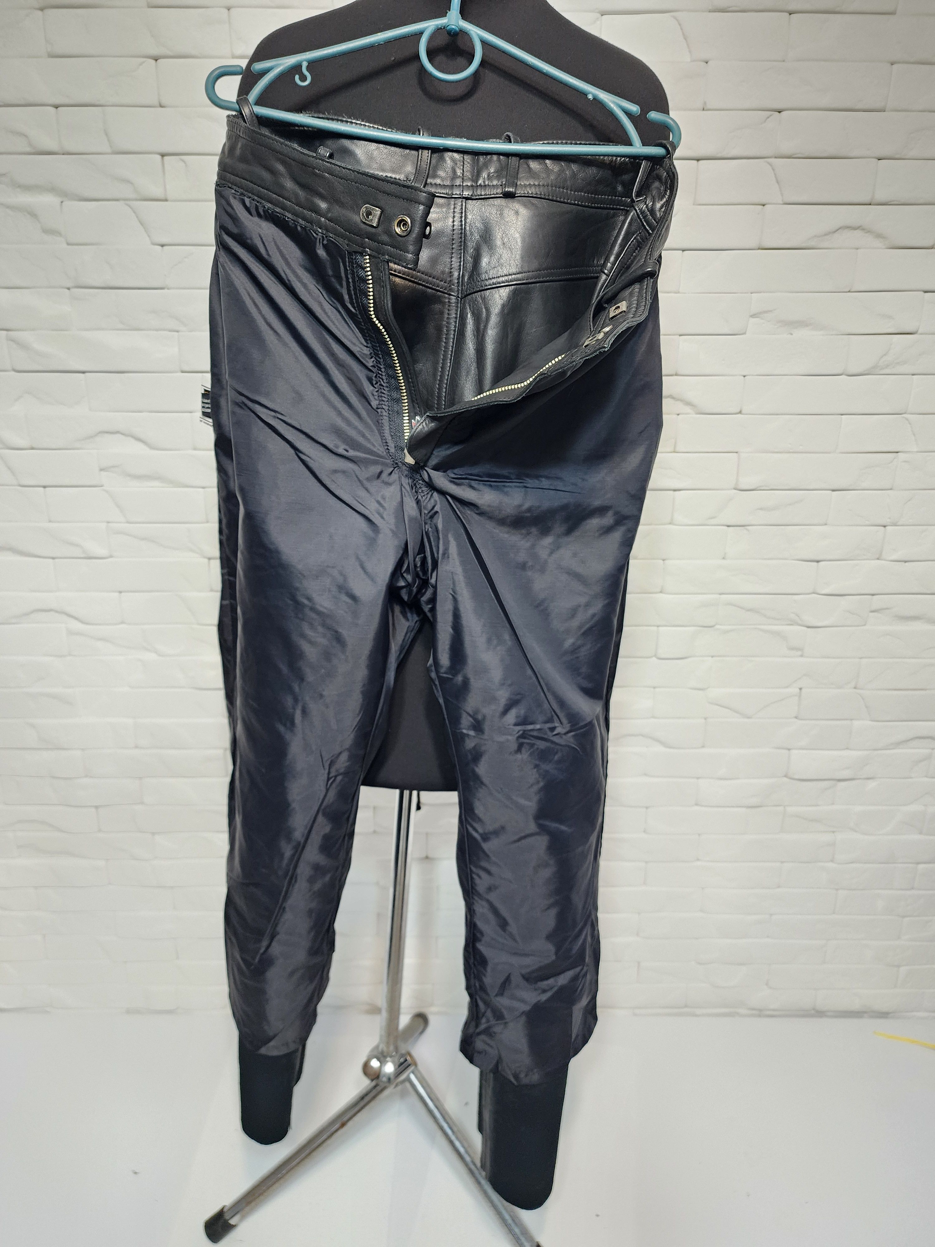 Genuine Leather Men's Black Leather Biker Pants: Size US 31 - 8 Thumbnail