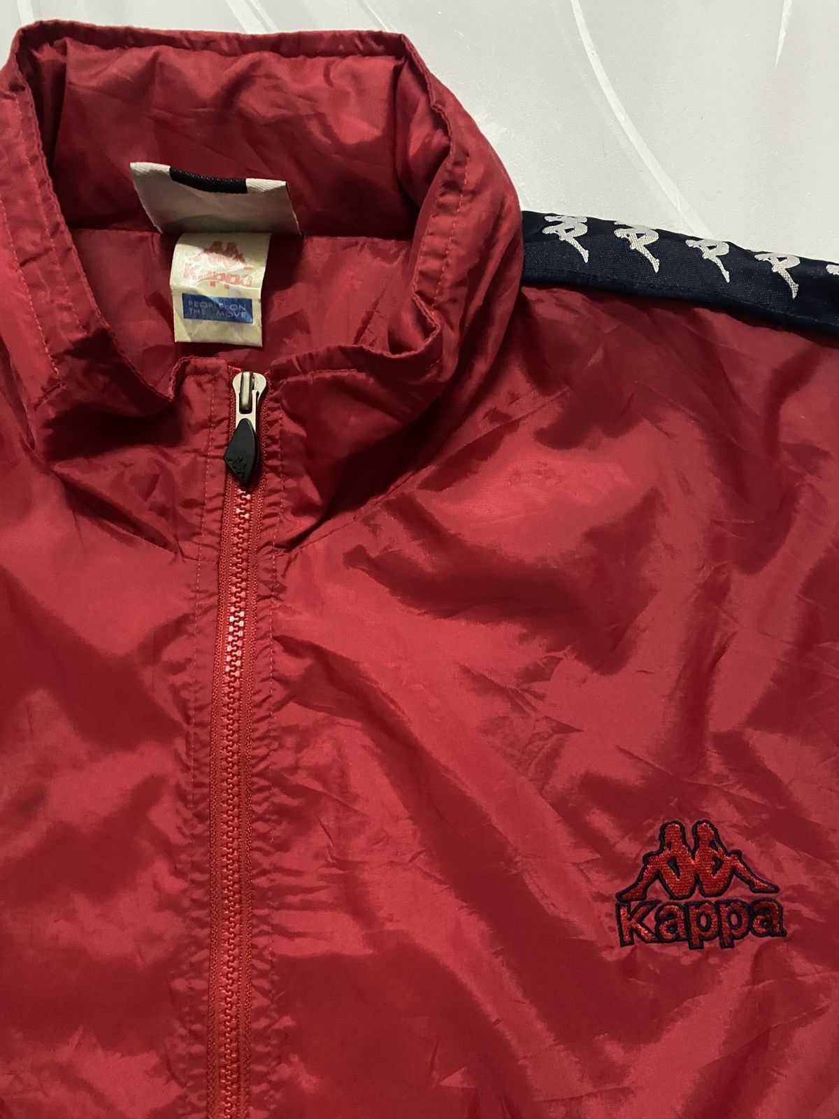 Kappa Vintage 90s Kappa Big Logo Red windbreaker jacket Size US S / EU 44-46 / 1 - 2 Thumbnail