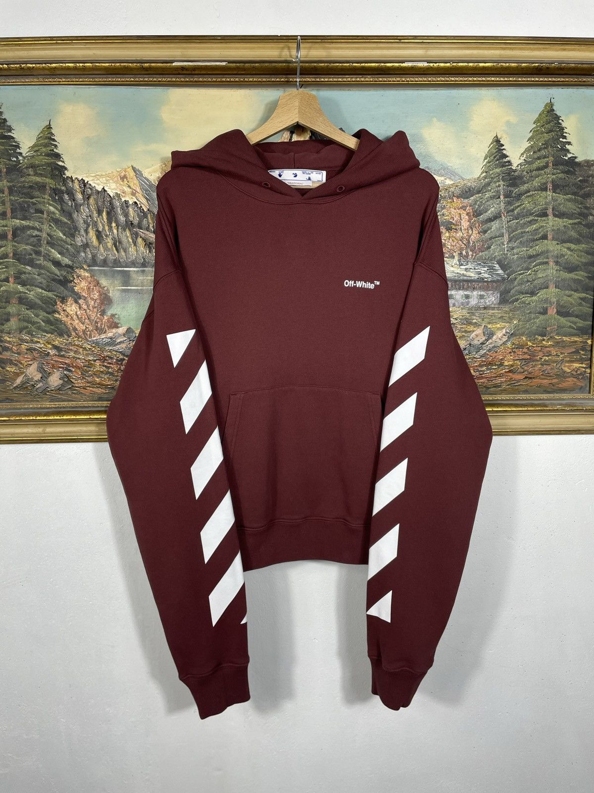 Off-White Red Hoodie Sweatshirt Streetwear Virgil Abloh