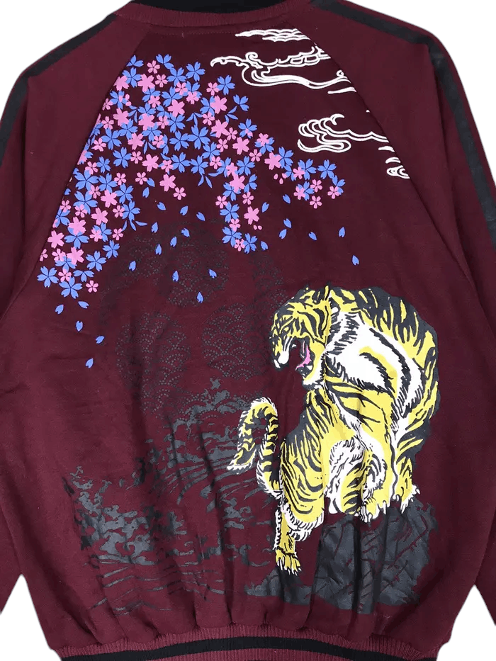 Japanese Brand Vintage Japan Sukajan Tiger Sakura Varsity Size US L / EU 52-54 / 3 - 5 Thumbnail