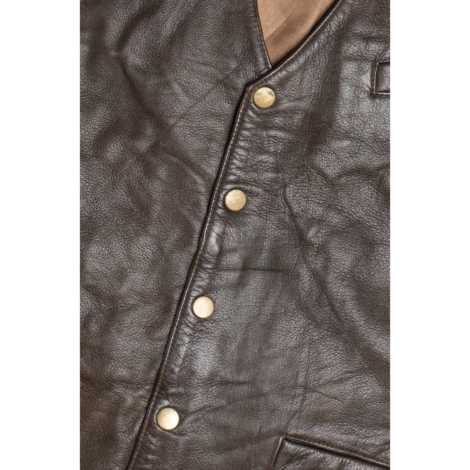 Vintage VINTAGE Chief Apparel Leather Vest Shirt Adults Large Brown 1990s Mens Size US L / EU 52-54 / 3 - 3 Thumbnail