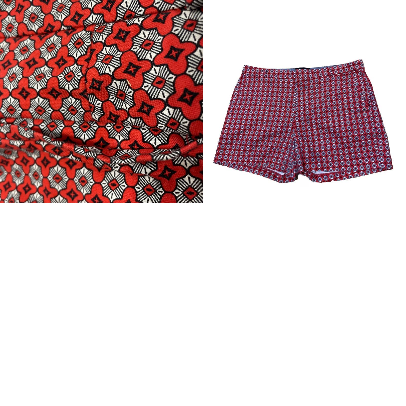 Banana Republic BANANA REPUBLIC Shorts Womens 12 Red Geometric Print Boho Mystic Art WMNTLPRT 12 Size 34" / US 12 / IT 48 - 10 Thumbnail