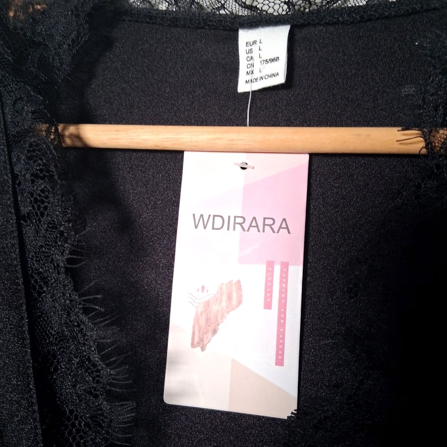 Vintage WDIRARA Bodysuit Women L Black Long Sleeve V-Neck Lace Trim Stretch NEW Size L / US 10 / IT 46 - 5 Thumbnail