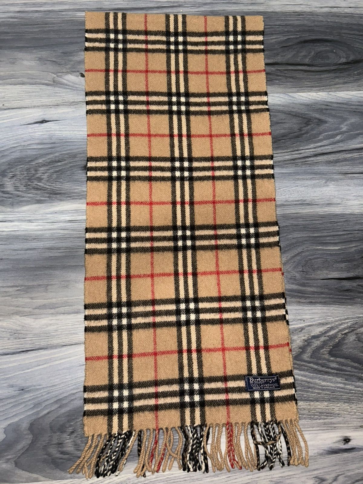 Burberry Vintage Burberry Nova Check Lambswool Scarf Size ONE SIZE - 8 Thumbnail