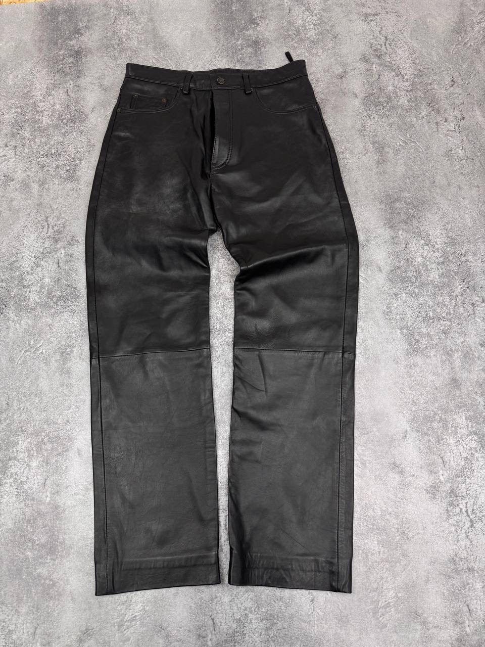 Genuine Leather Men's Black Genuine Leather Trousers Classic Size S Size US 32 / EU 48 - 1 Thumbnail