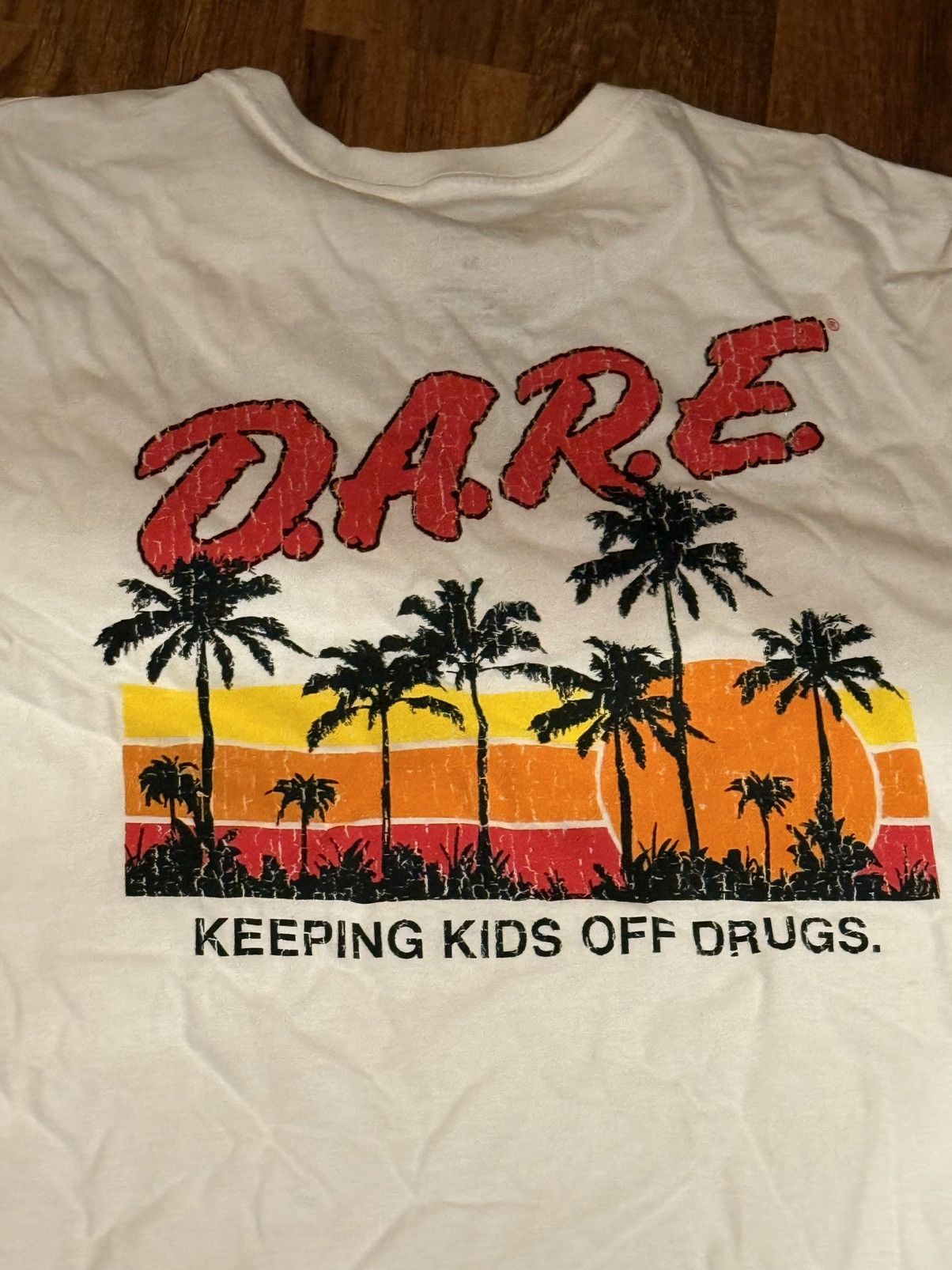 D.A.R.E × Vintage Authentic D.A.R.E. Tropical T-Shirt - Keeping Kids Off Drugs Size US M / EU 48-50 / 2 - 2 Thumbnail