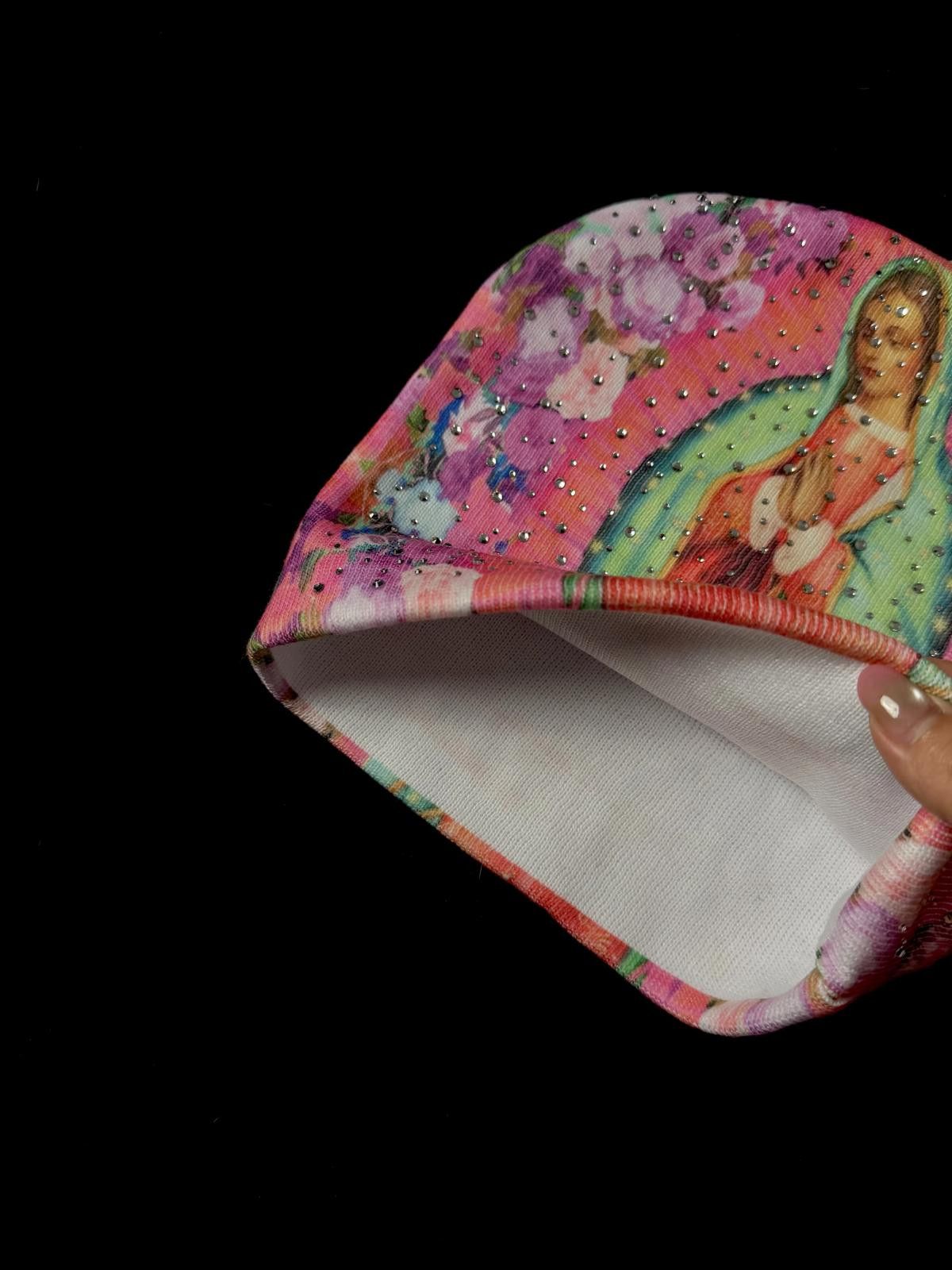 Japanese Brand La Raza Our Lady of Guadalupe No Cuff Knit Pink Beanie Hat Size ONE SIZE - 5 Thumbnail