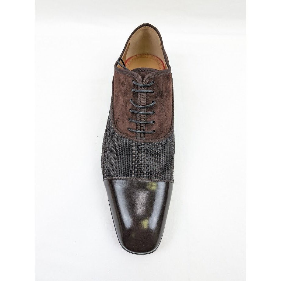 Christian Louboutin o1rshd1 Patent Calf Tresse Provence Lace Up Shoes Dark Brown Size US 11.5 / EU 44-45 - 7 Thumbnail