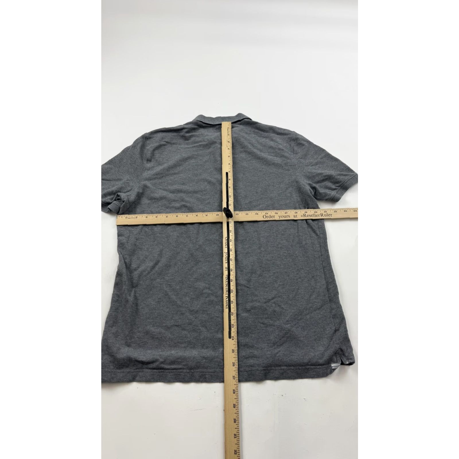 Banana Republic Banana Republic Polo Shirt Mens L Gray Luxe Touch Short Sleeve Solid Cotton Spandex Slim Breatherable Size US L / EU 52-54 / 3 - 7 Thumbnail