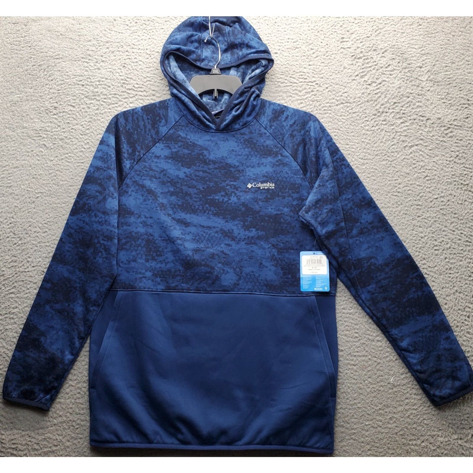 Vintage Columbia Hoodie Mens Small Navy Tie Dye PFG Super Terminal Fleece Lined Pullover Size US S / EU 44-46 / 1 - 2 Thumbnail