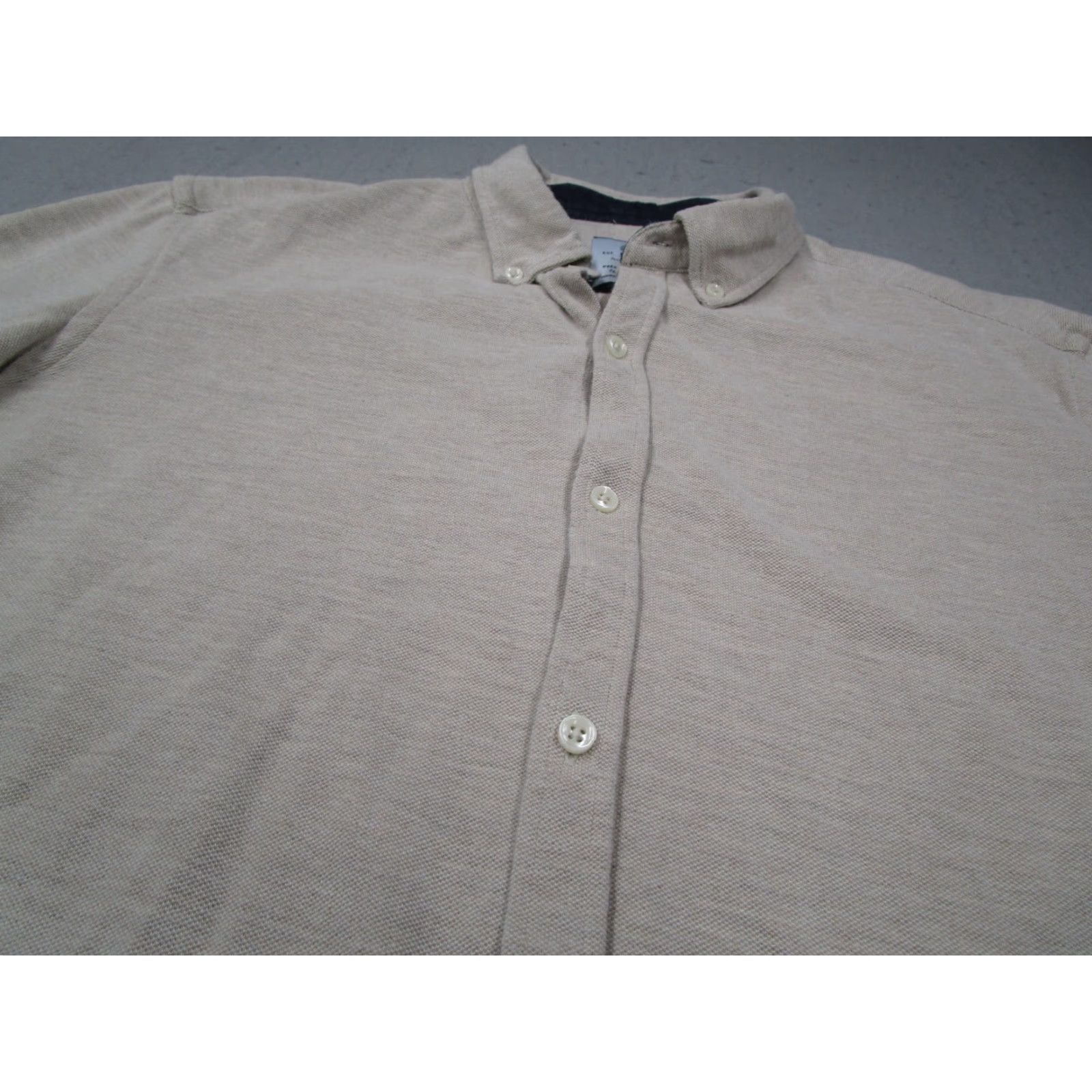 Vintage Lugu Shirt Mens Large Beige Button-Up Long Sleeve Woven Made in Portugal - Button-Down Collared Shirt Casual Classic Mens Beige L Size US L / EU 52-54 / 3 - 2 Thumbnail