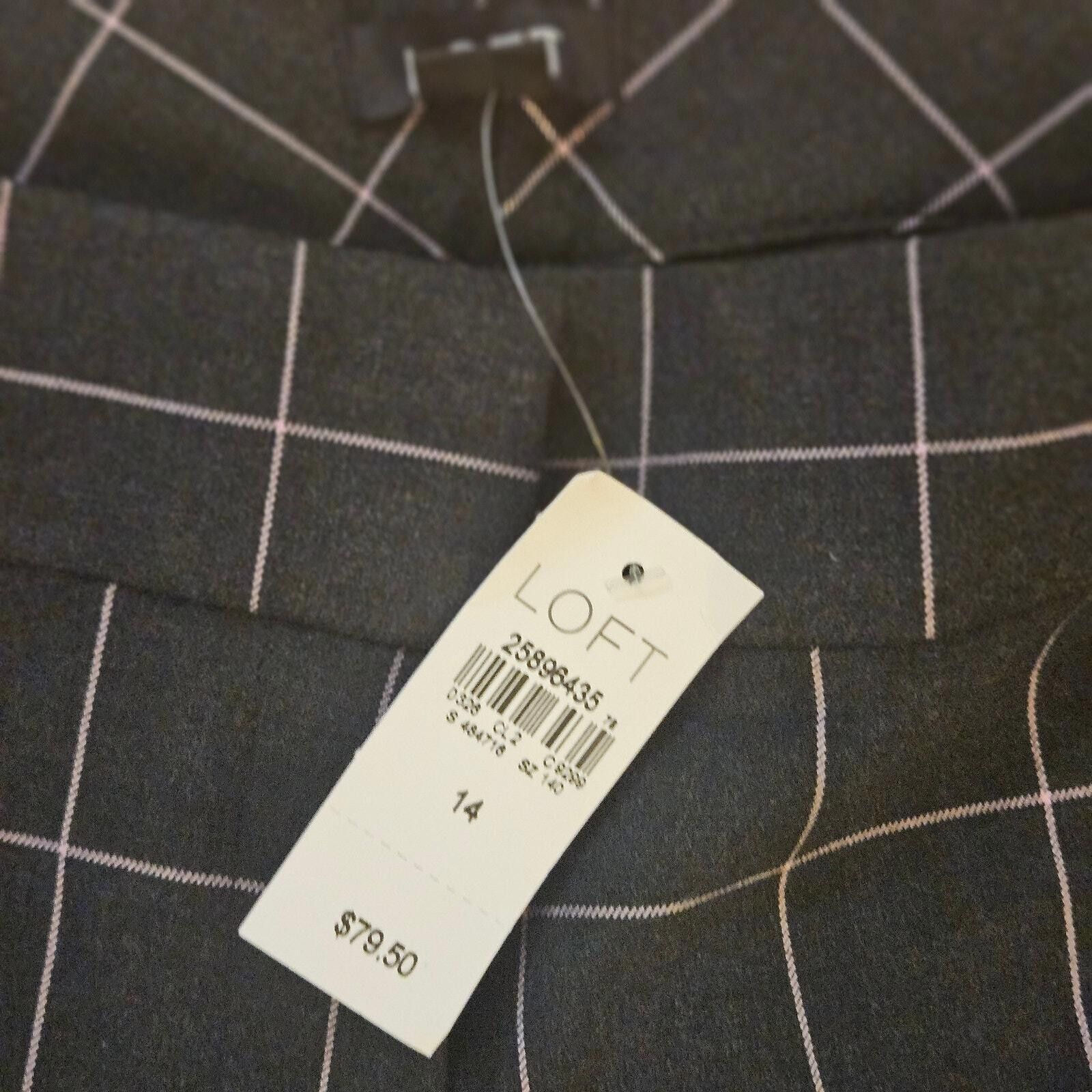 Designer LOFT NWT Julie Slim Plaid Pants - Size 14 Size 36" / US 14 / IT 50 - 3 Thumbnail