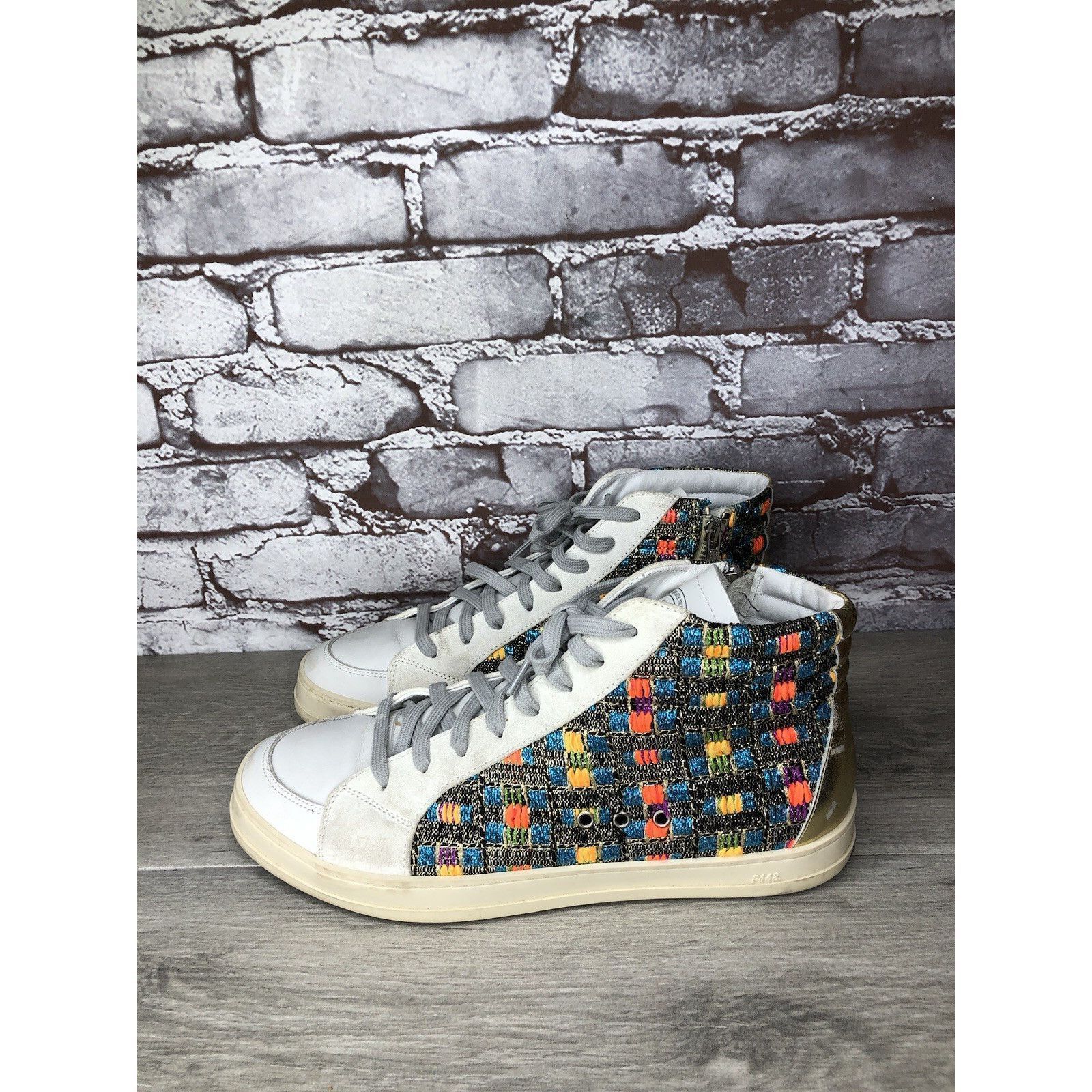 P448 Skate Malhia Sneakers White Leather Lace Up High Top Sh