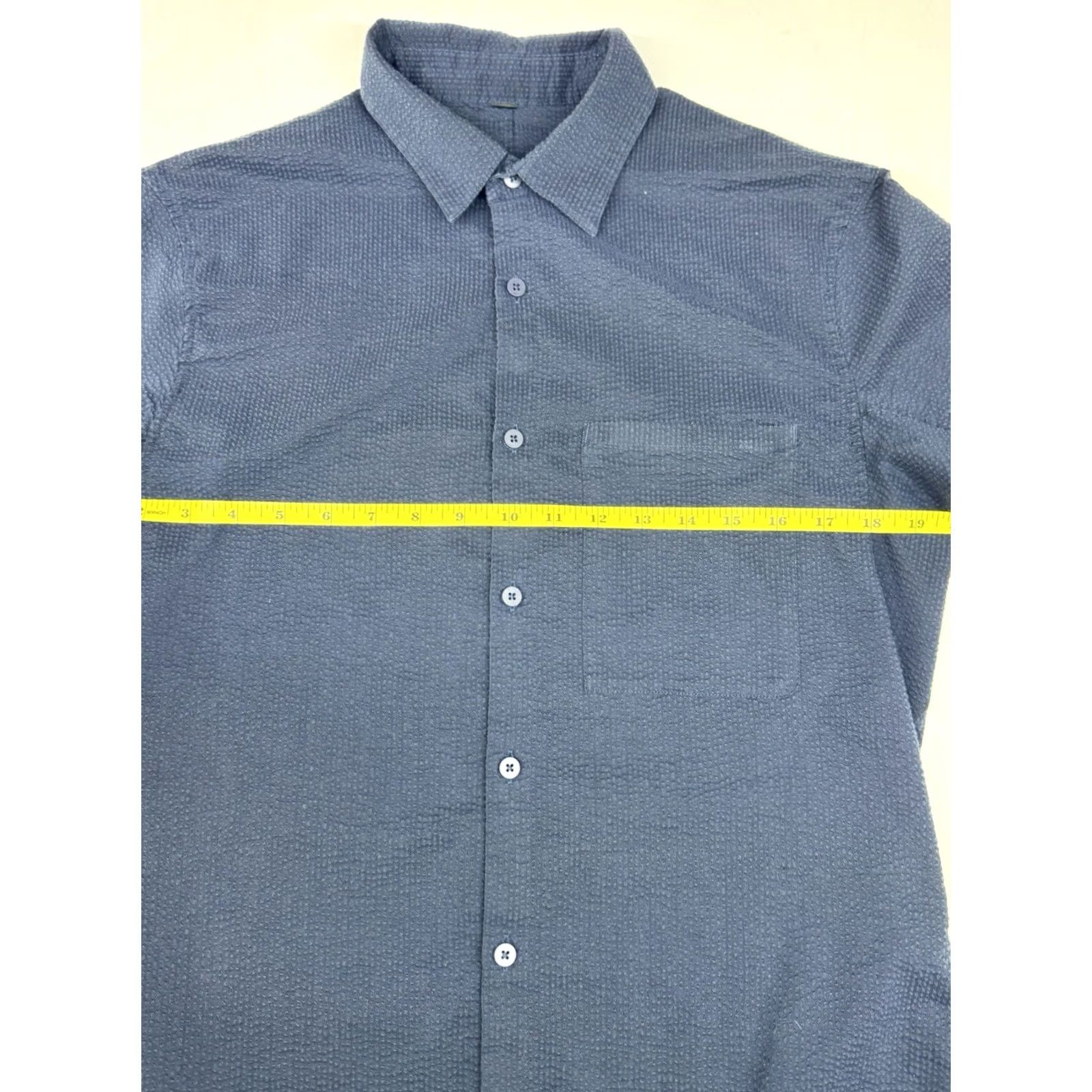 Lululemon Lululemon Short Sleeve Shirt Blue Street Lite Popover Button Front Vent Mens M Size US M / EU 48-50 / 2 - 2 Thumbnail