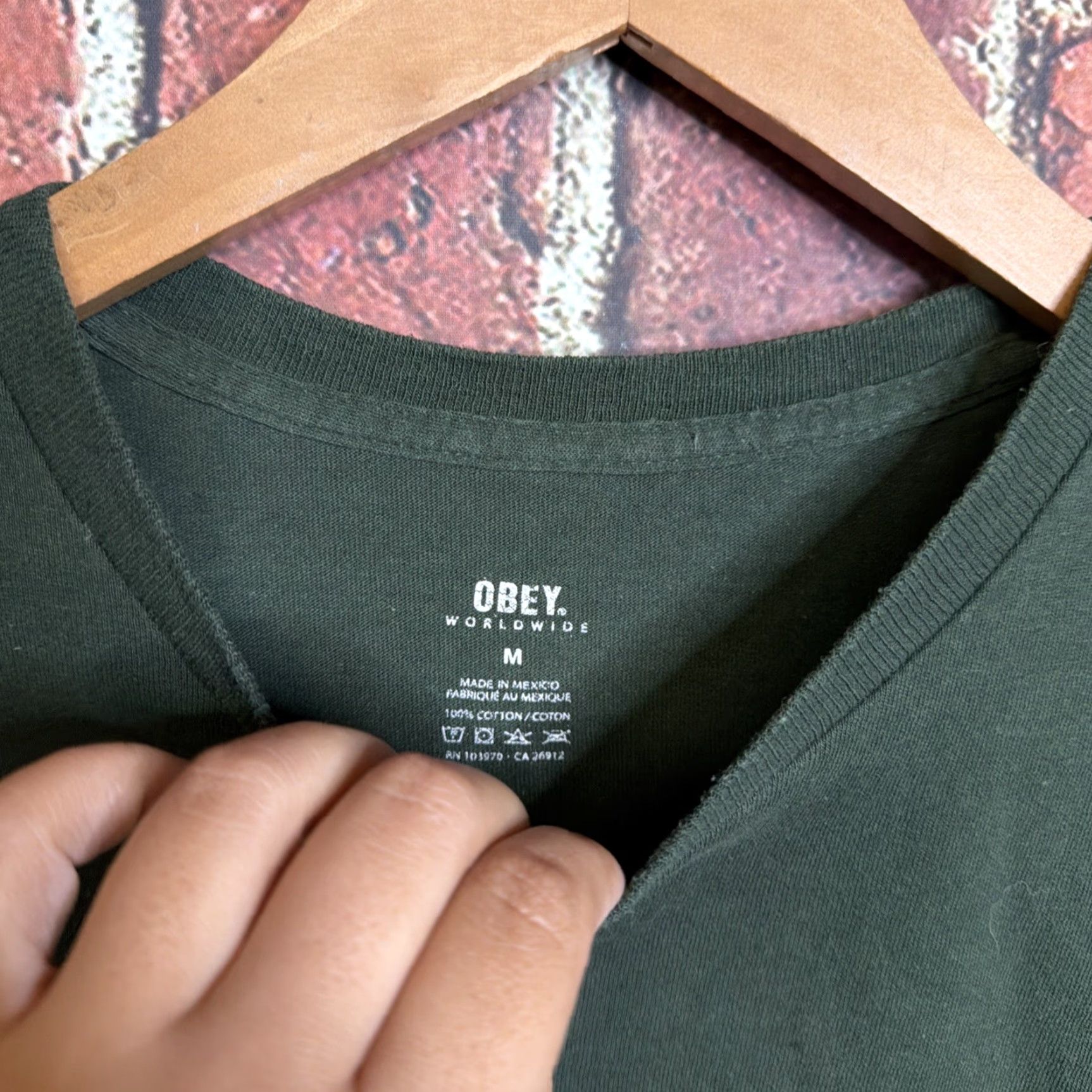 Obey OBEY Mens Graphic Tee Green Yellow Cotton T-Shirt Medium Shirt Short Sleeve Crew Neck Logo Size US M / EU 48-50 / 2 - 2 Thumbnail