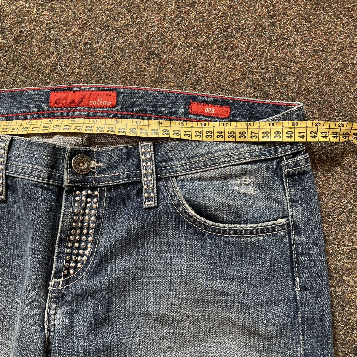 Vintage Vintage 90s Y2K Baggy Flared Jeans Distressed Skate Logo 33 Size 33" - 6 Thumbnail