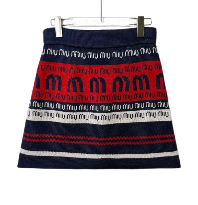 Miu Miu Miu Miu Multicolor Cotton Blend Skirt 0089 Size 28" / US 6 / IT 42 - 1 Thumbnail