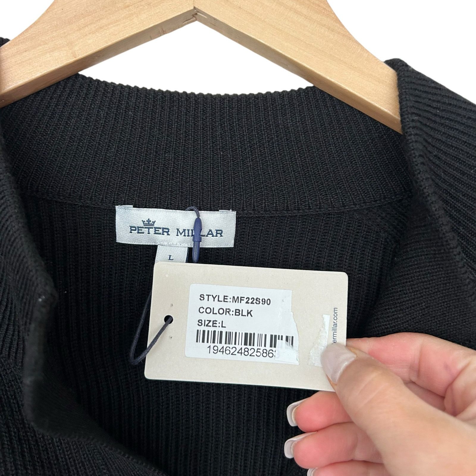 Peter Millar Peter Millar Crown Black Merino Wool Apres Ski Sweater Sz L Size US L / EU 52-54 / 3 - 5 Thumbnail