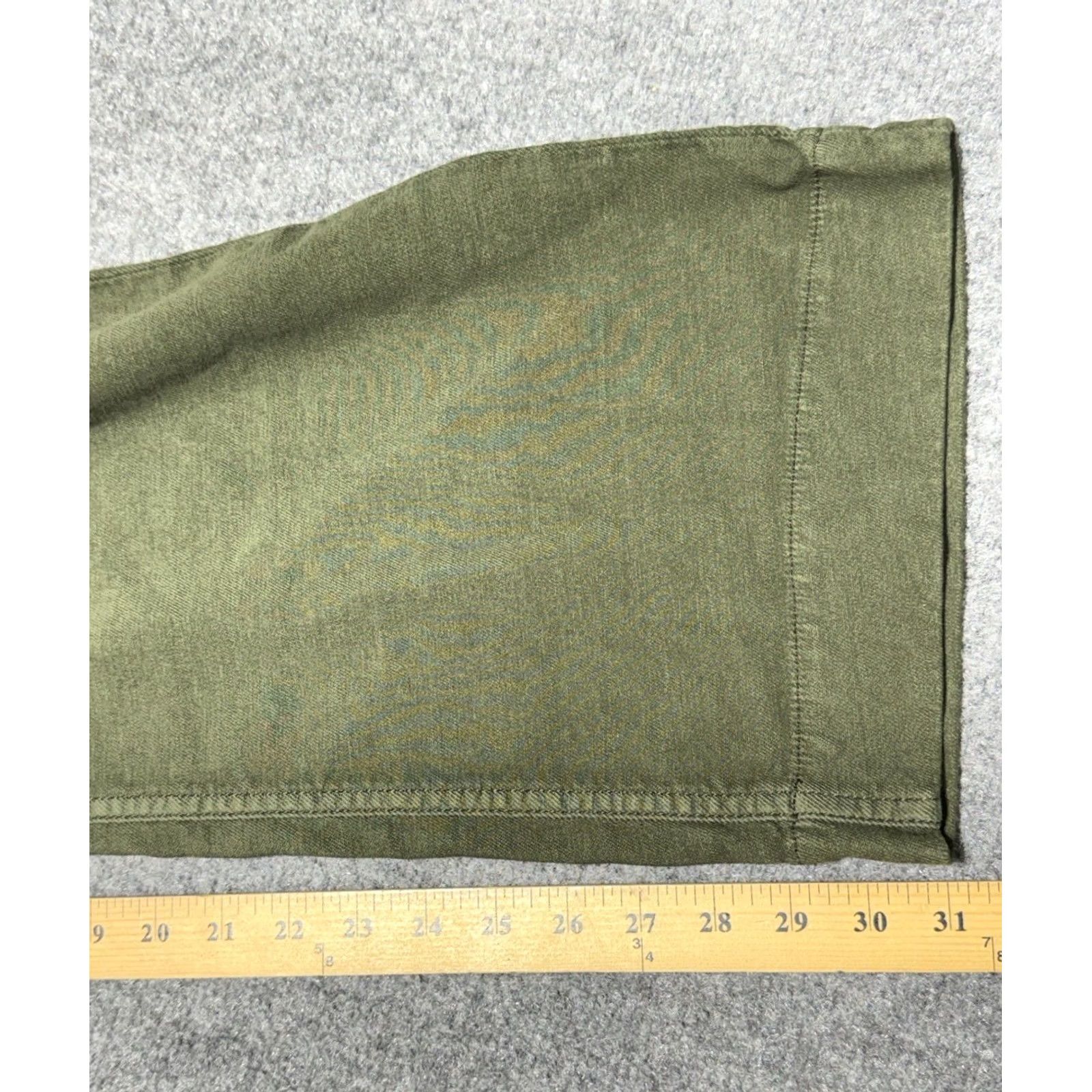 Faherty Faherty Stretch Terry Patch Pocket Pant Womens 32 Green High Rise Wide-Leg Pants Size 24" / US 00 / IT 34 - 7 Thumbnail