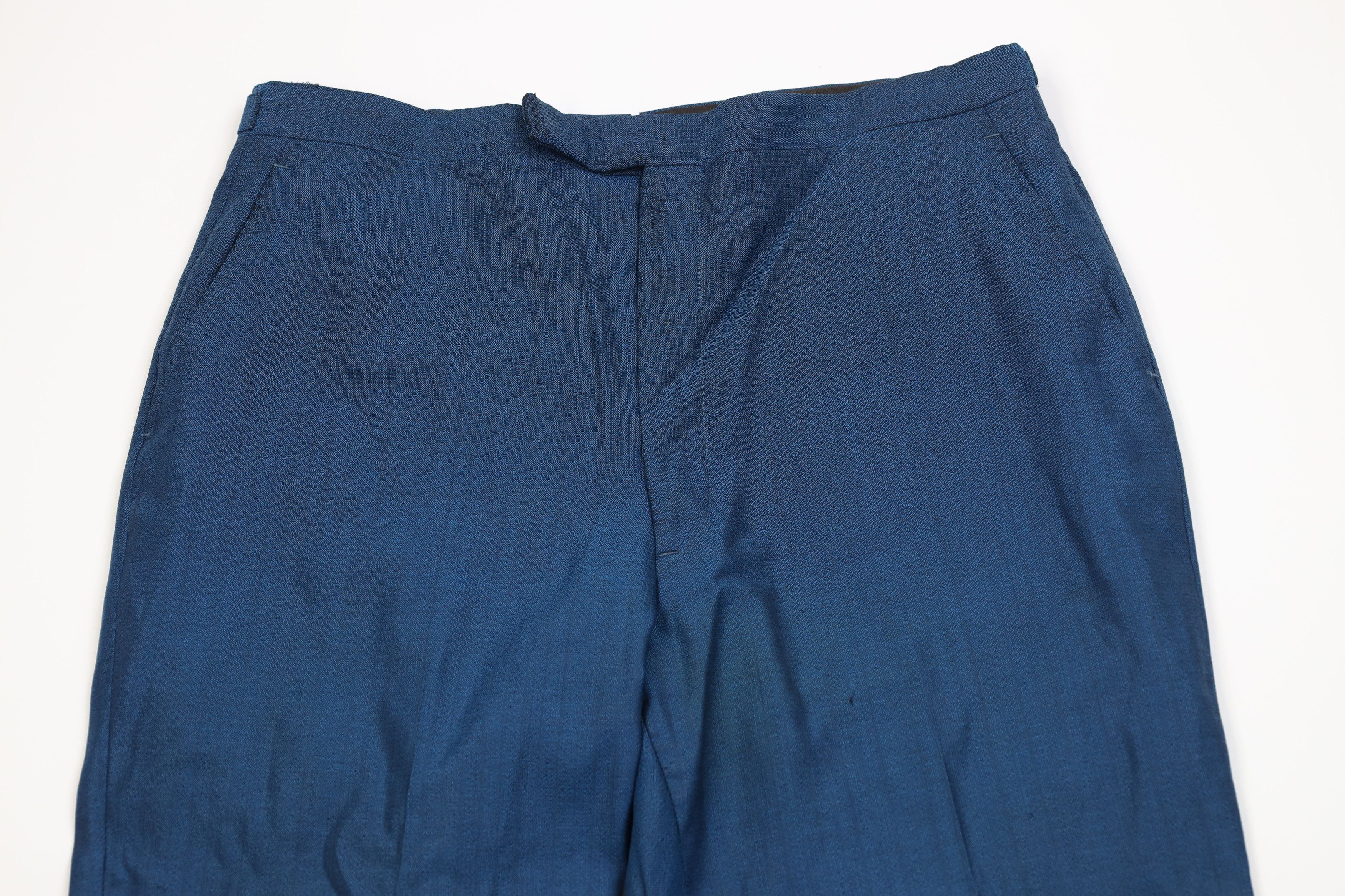 Vintage Vintage 50s Streetwear Gabardine Knit Chino Pants Blue USA Size US 34 / EU 50 - 2 Thumbnail
