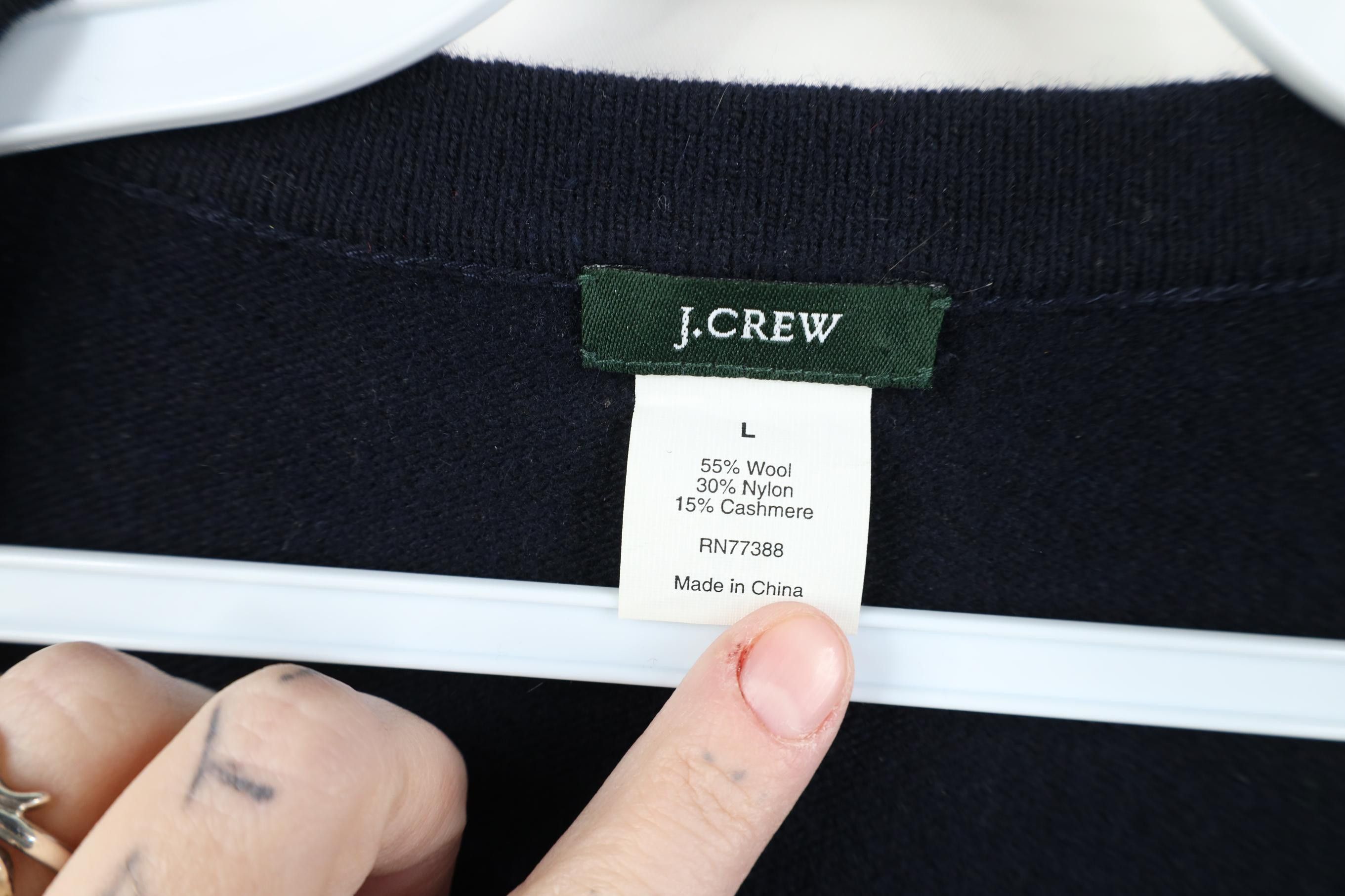 J.Crew Vintage Y2K J Crew Wool Cashmere Tie Front Knit Sweater Size L / US 10 / IT 46 - 4 Thumbnail