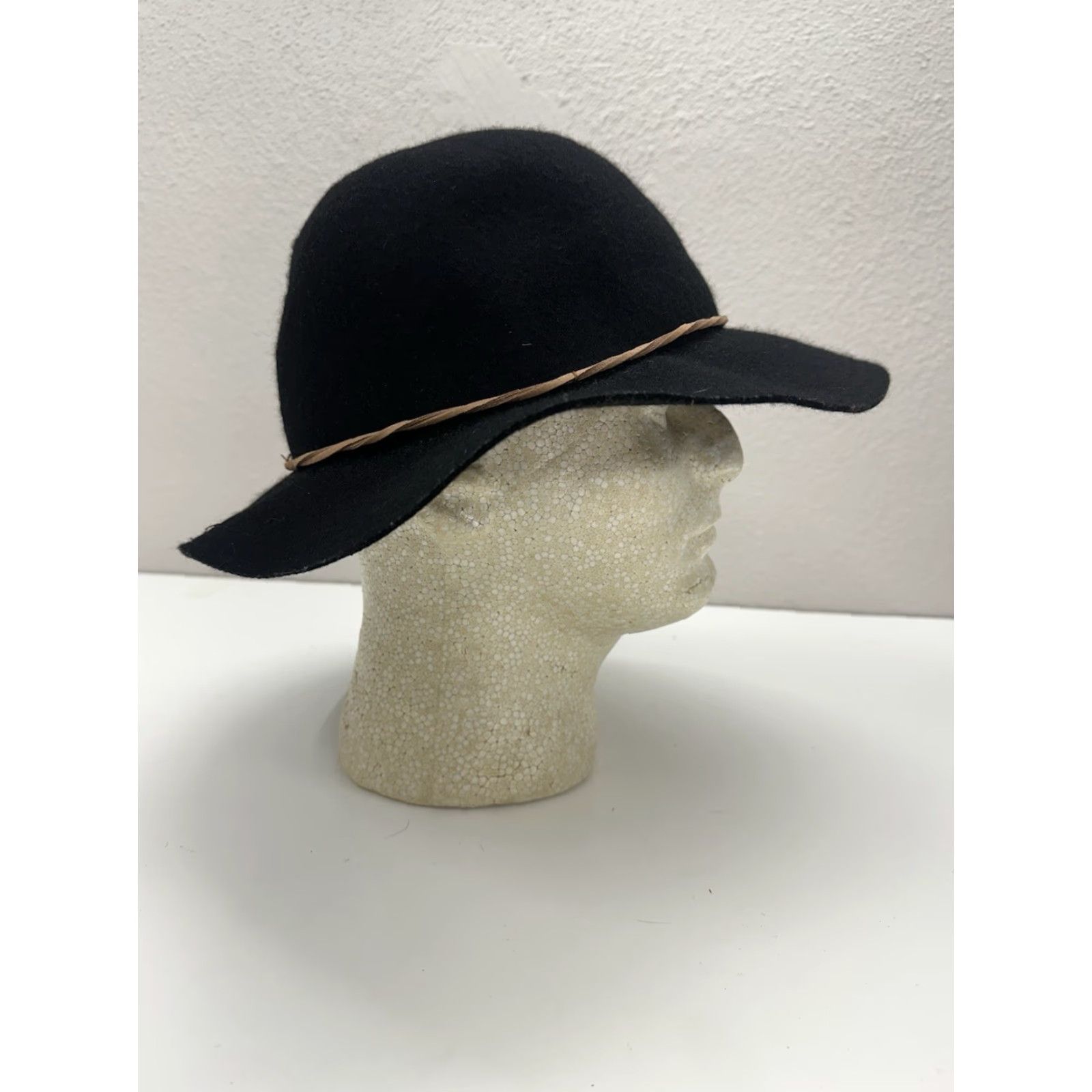 Vintage Madden Girl Hat Women Black Wool Floppy Brim One Size - Wide Brim Felt Winter Size ONE SIZE - 7 Thumbnail