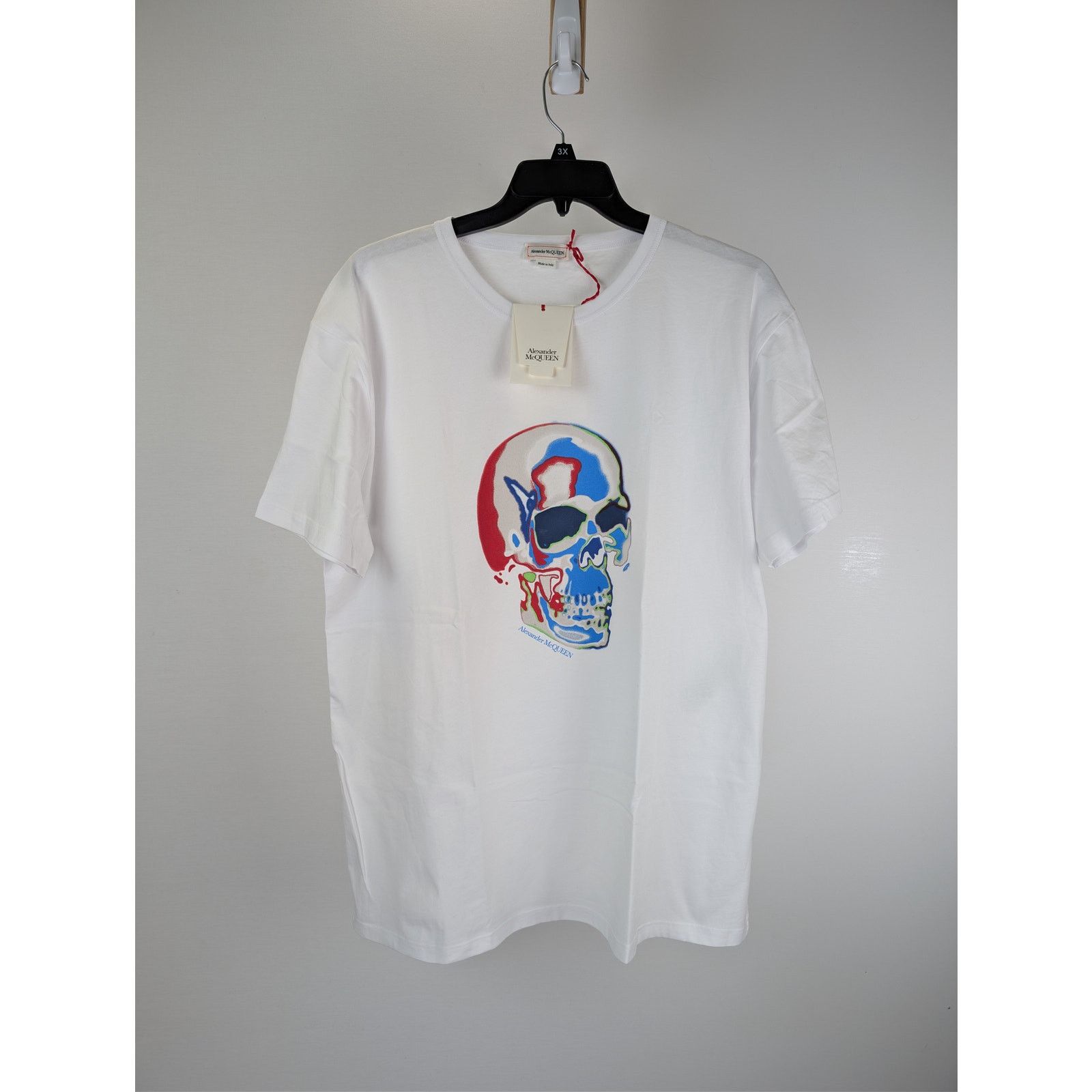 Alexander McQueen o1rshd1 Solarized Skull Printed T-Shirt in White/Mix Size US XL / EU 56 / 4 - 7 Thumbnail