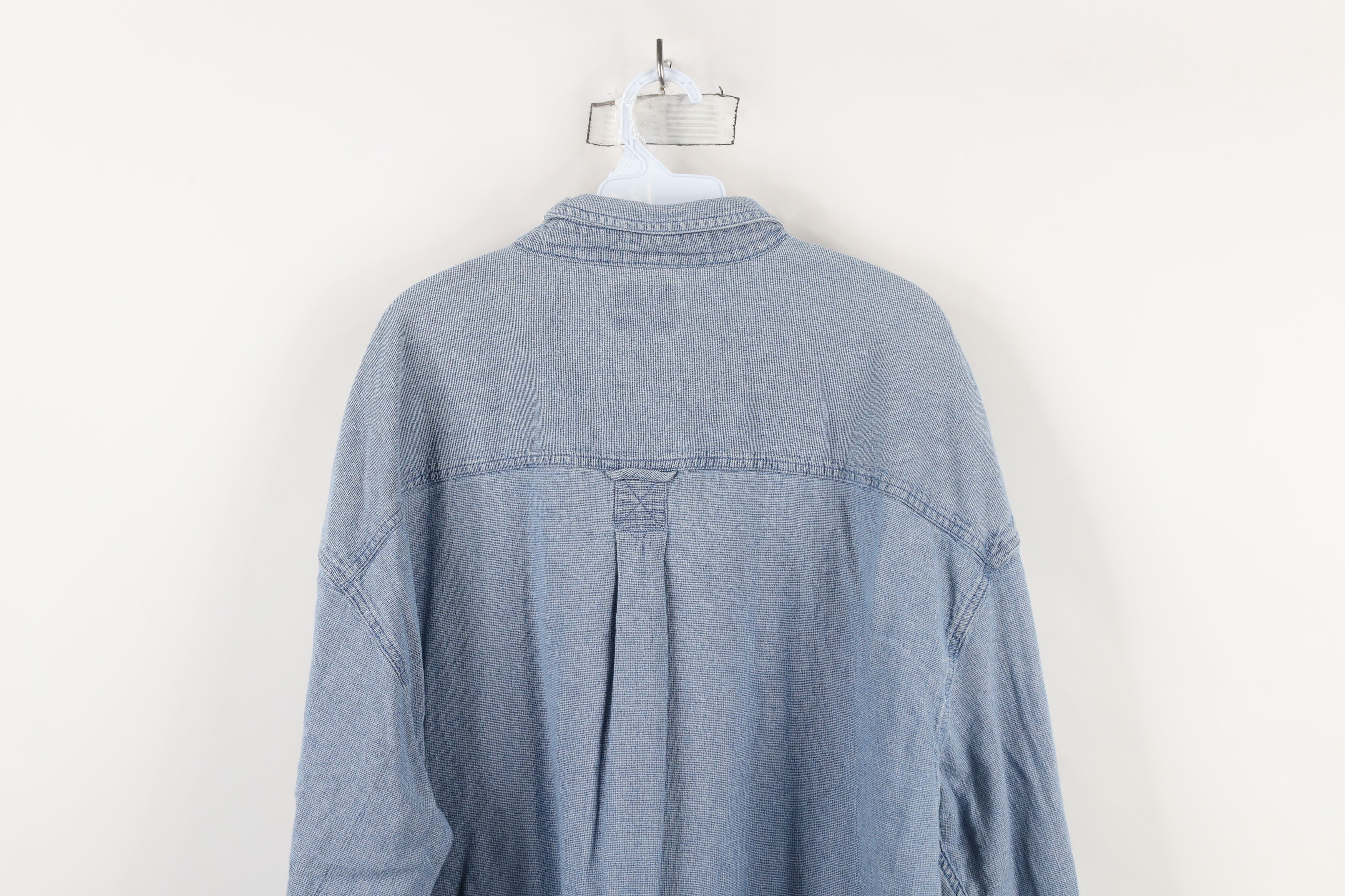 Vintage Vintage 90s M University of Michigan Button Down Shirt Blue Size US XXL / EU 58 / 5 - 11 Thumbnail